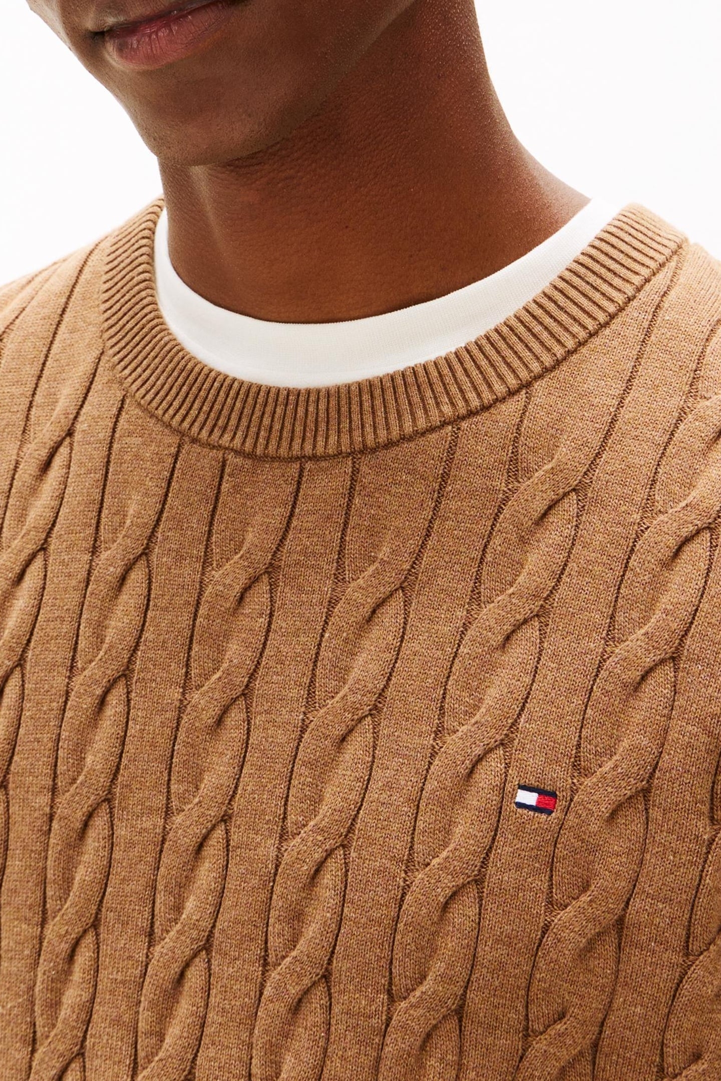 CLASSIC COTTON CABLE HIGHLAND KHAKI HEATHER 5