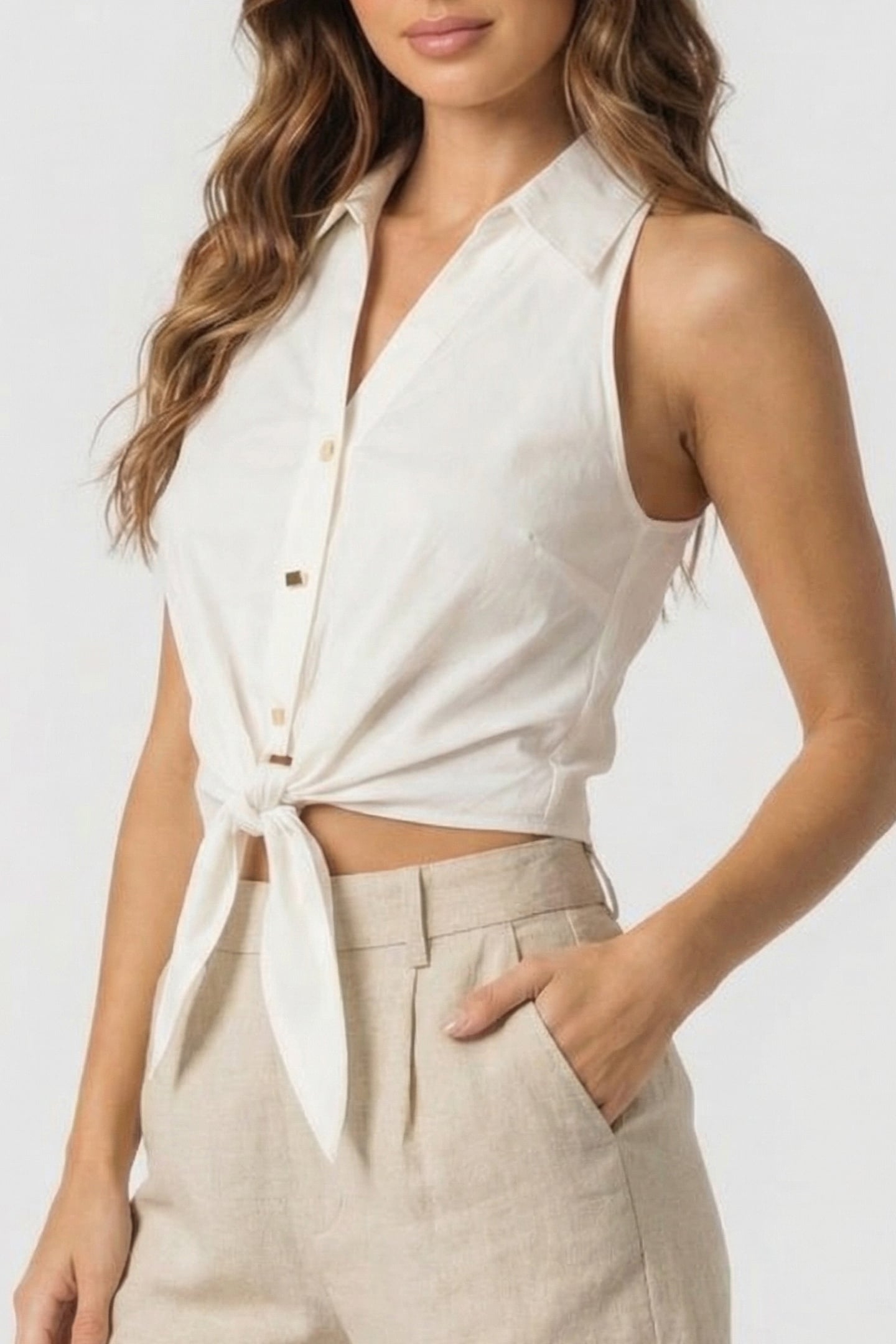 MARCIANO BY GUESS PAT KNOT TOP SANDY SHORE 1