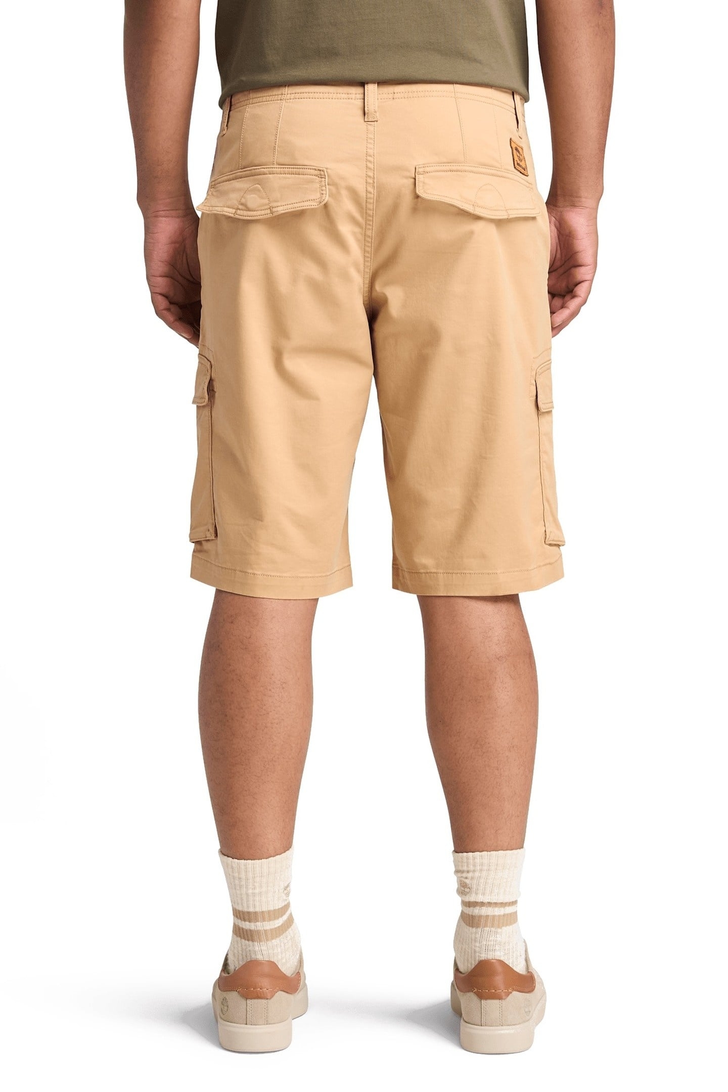 WOVEN BADGE CARGO TWILL SHORT LIGHT WHEAT 3
