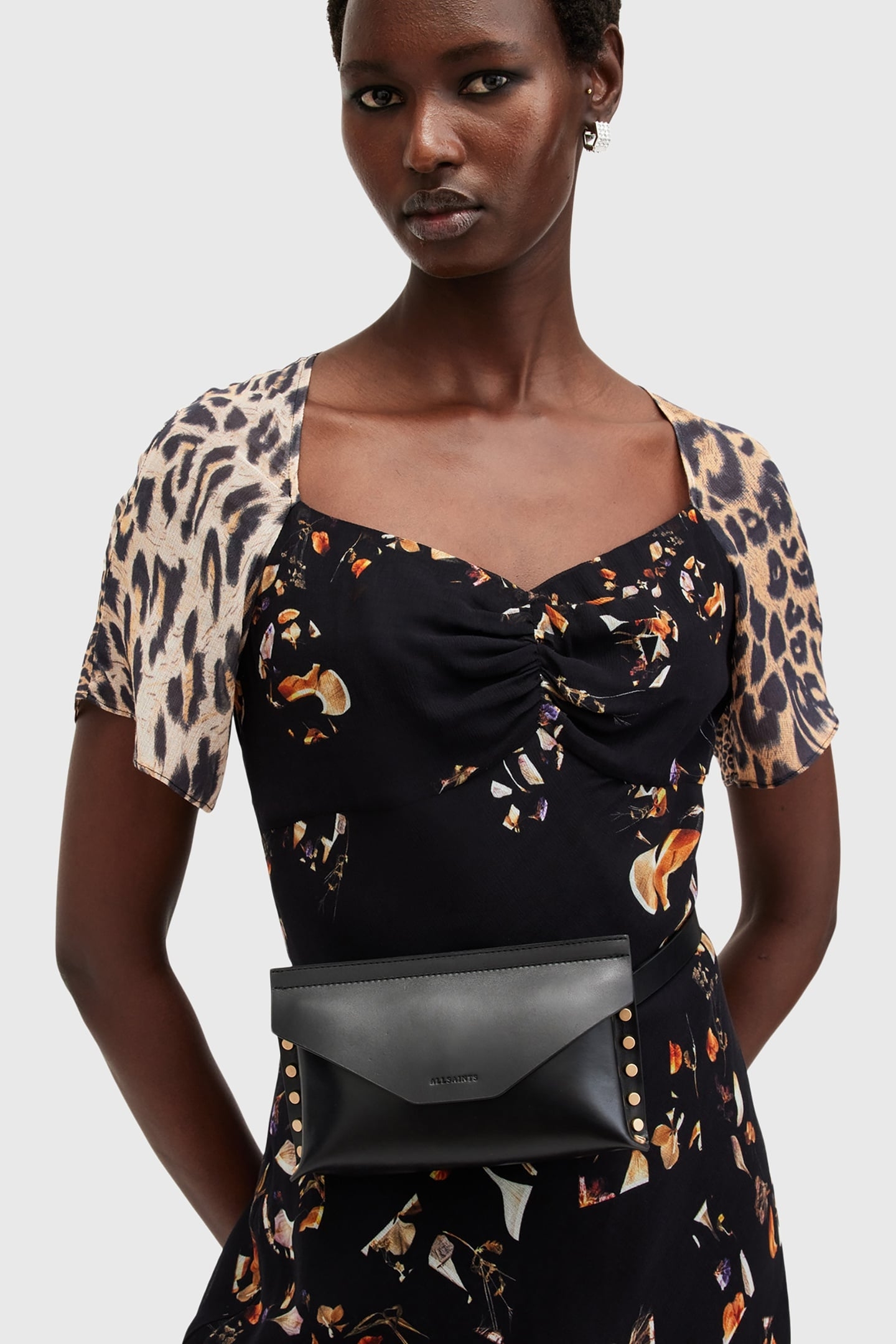 EDEN STUD BAG BELT BLACK/WARM BRASS 1