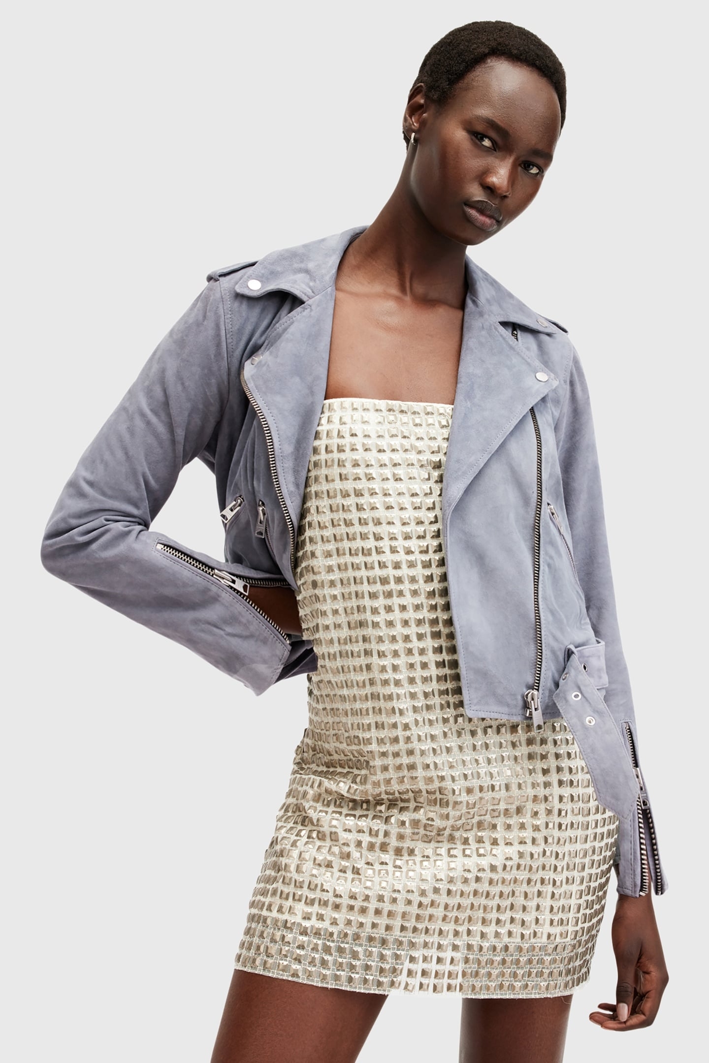 SUEDE BALFERN BIKER DENIM BLUE 3