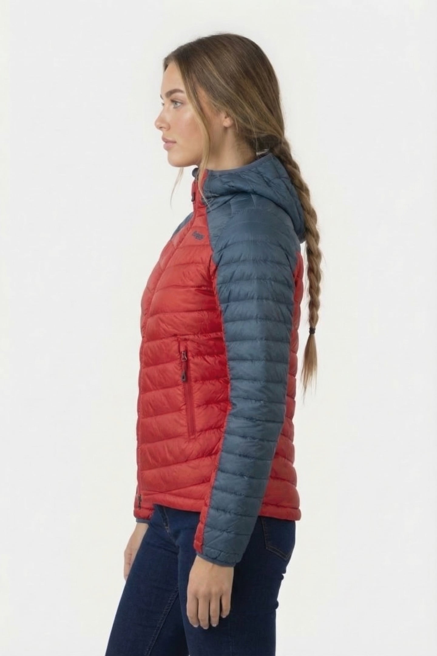 RØROS DOWN LIGHT W JACKET W/HOOD RED/ORION BLUE 3