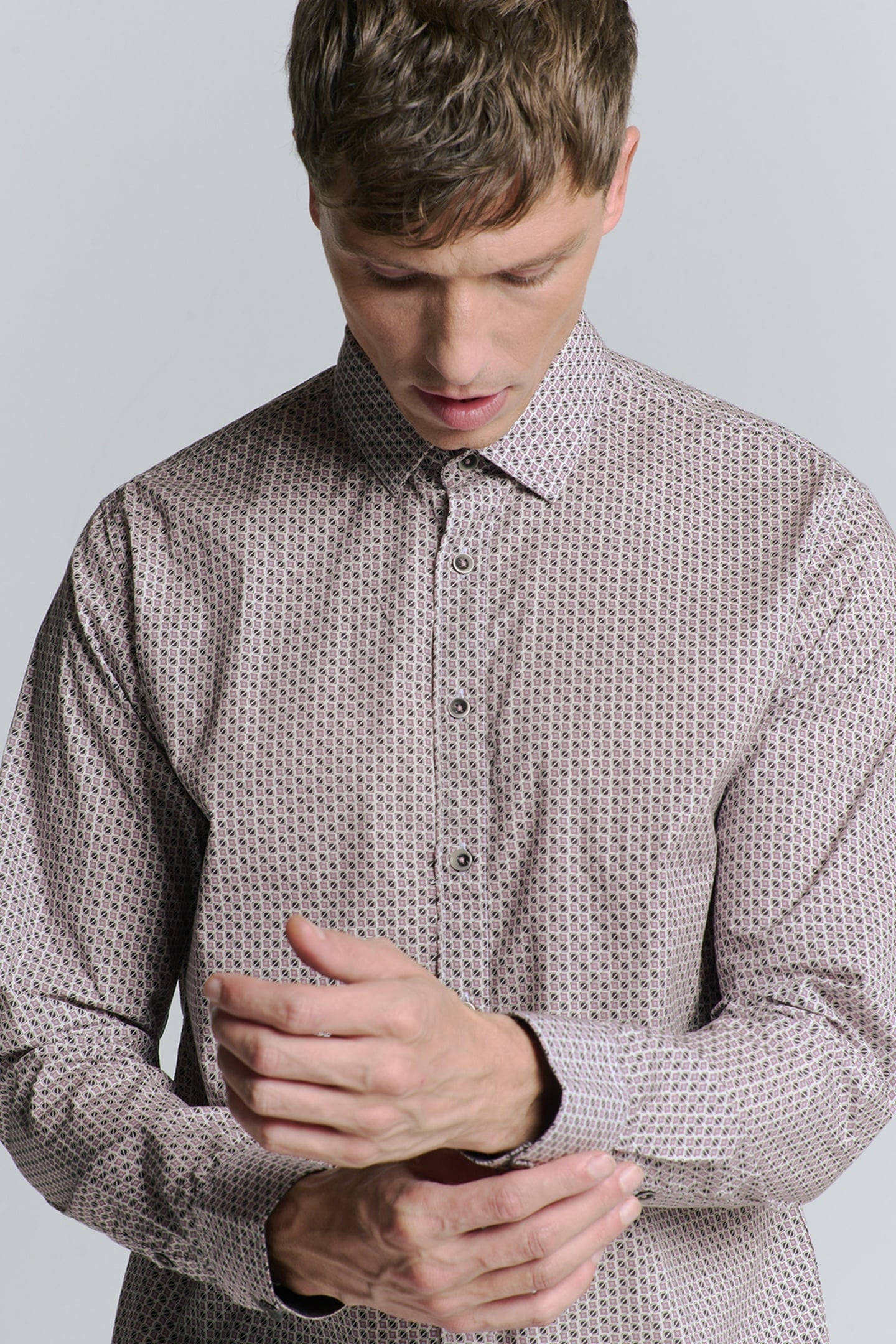 SHIRT STRETCH ALLOVER PRINTED MAUVE 7