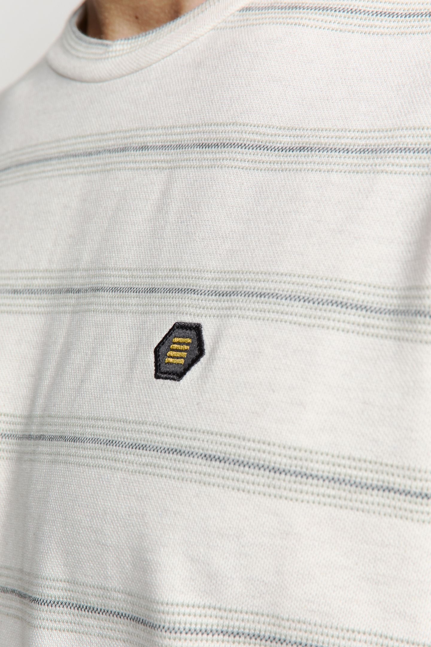 T-SHIRT CREWNECK JACQUARD STRIPE OFFWHITE 7