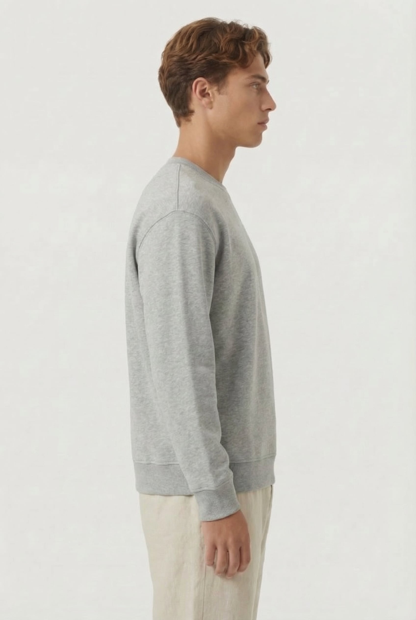 CREW SWEATSHIRT T-SHIRTS GREY HEATHER MELANGE 3