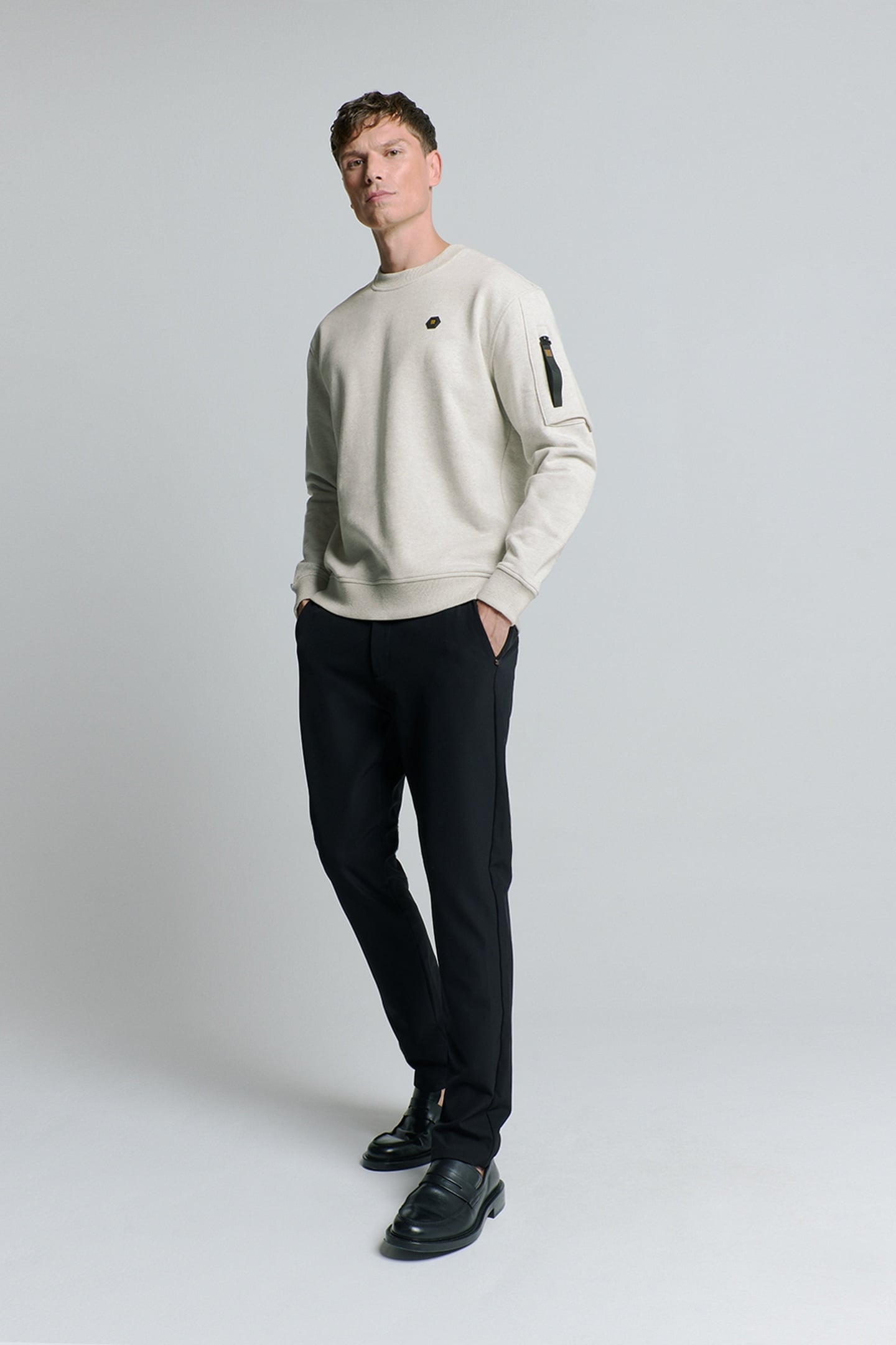 SWEATER CREWNECK MELANGE CHALK 3