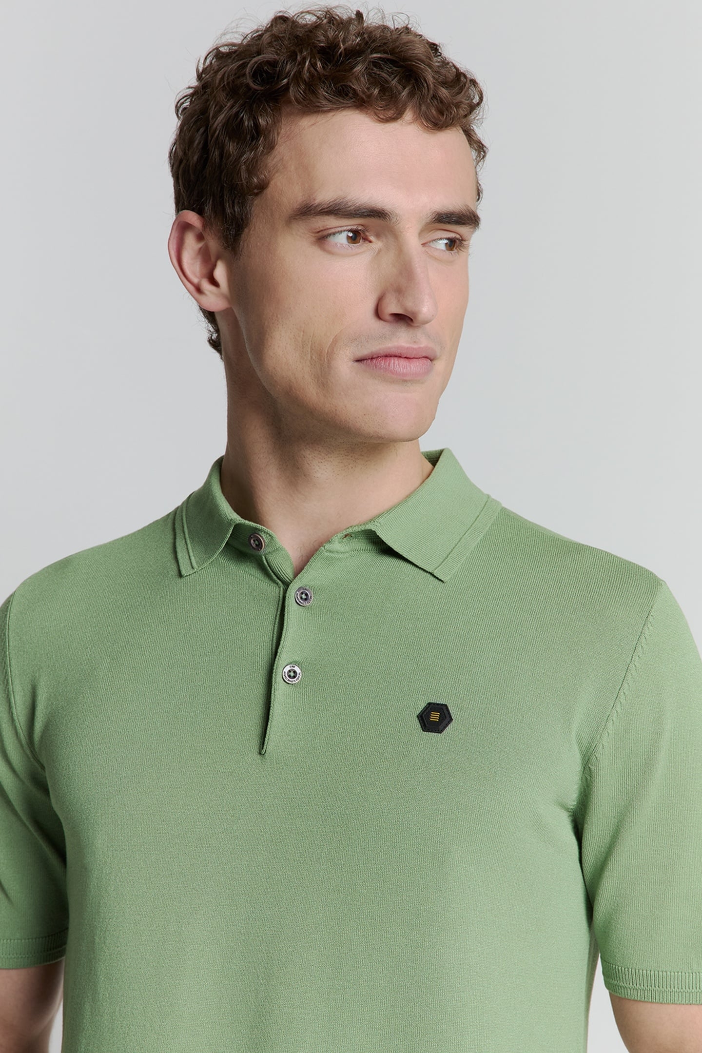 PULLOVER SHORT SLEEVE POLO BUTTON SOLID GREEN 6