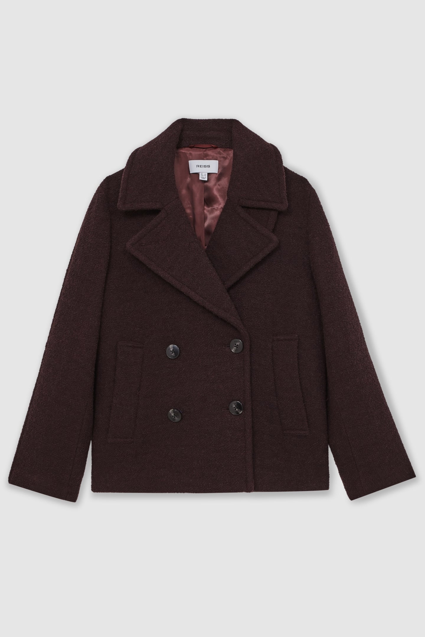 SHORT WOOL COAT BURGUNDY 7