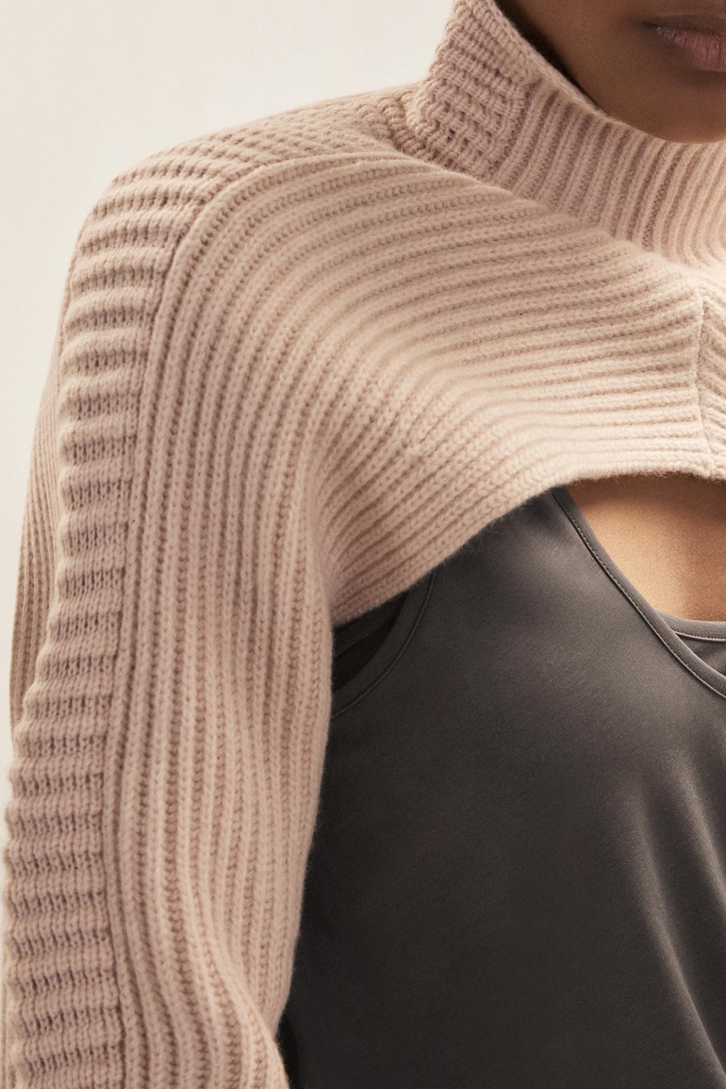 CROPPED TEXTURE JUMPER BLUSH PINK 4