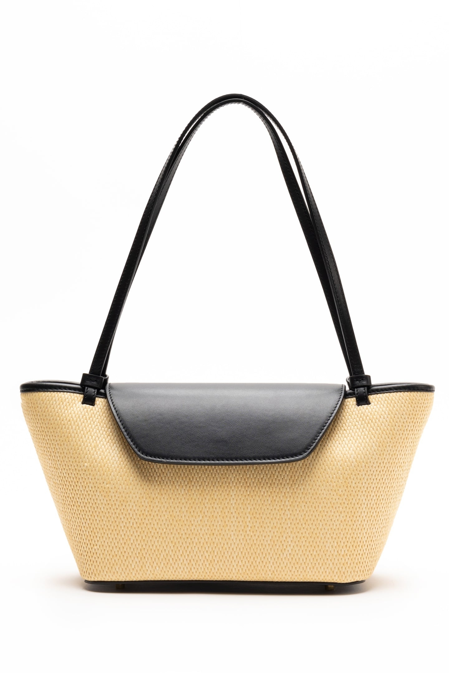 COURRIER TOTE RAFFIA LEATHER NATURAL/BLACK 1