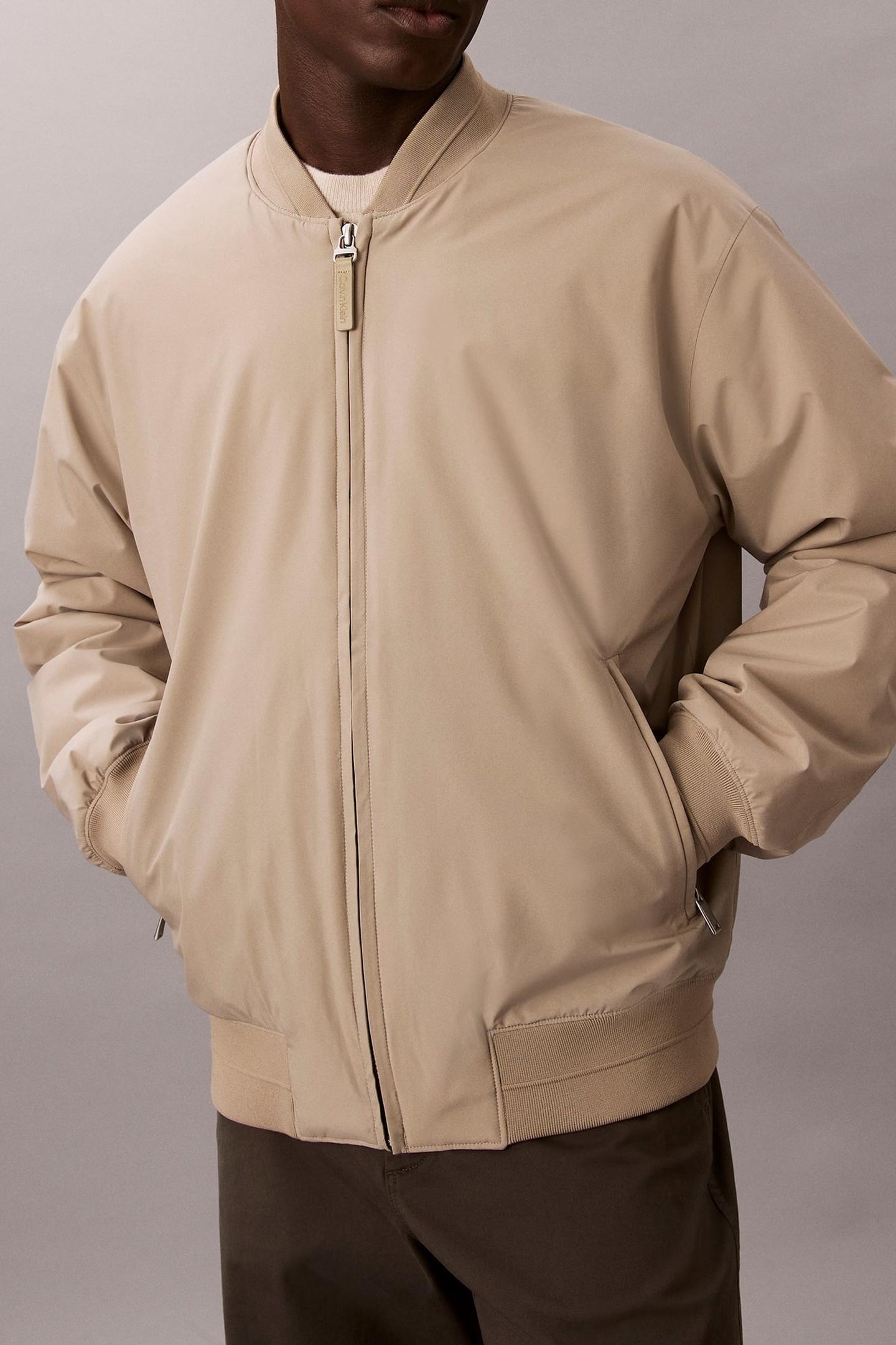 LS SPORTSWEAR TECH FABRIC BOMBER JACKET VINTAGE KHAKI 1