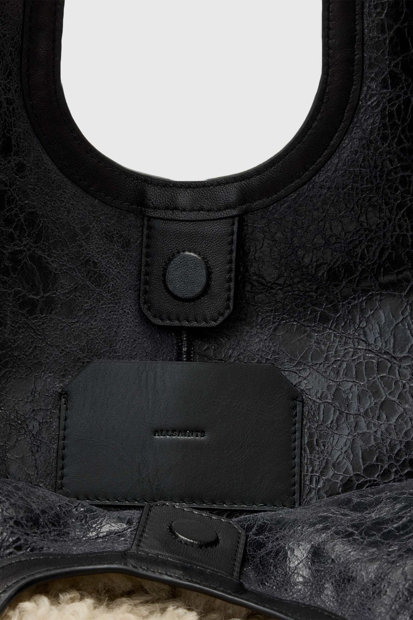 ARA SHEARLING TOTE NATURAL/BLACK 5