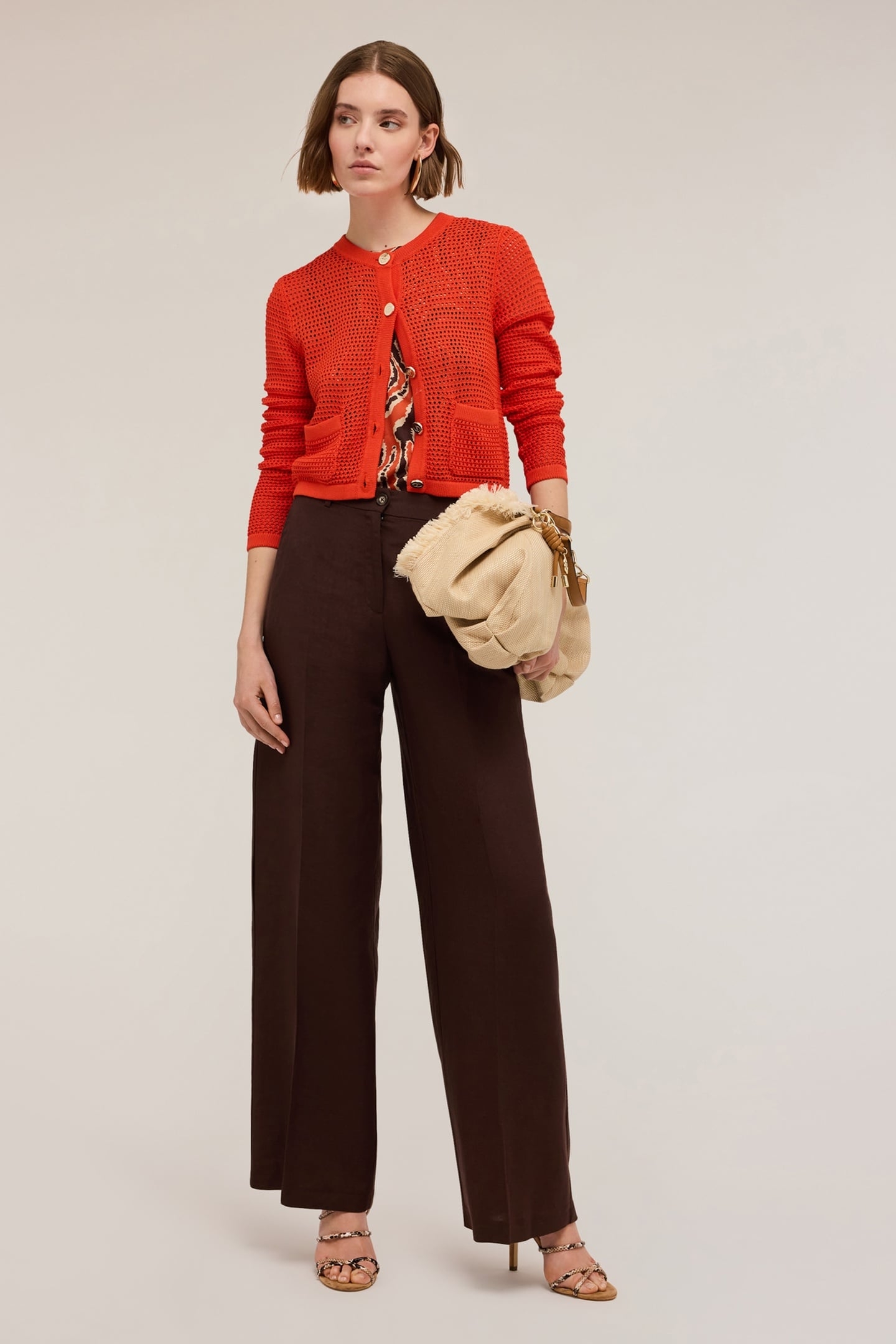 OPENWORK KNITTED CARDIGAN RED 3