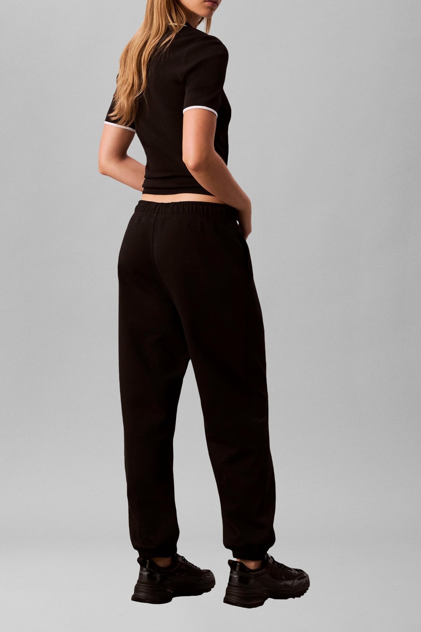 MONOLOGO FOIL FRENCH SWEATPANTS BLACK 2