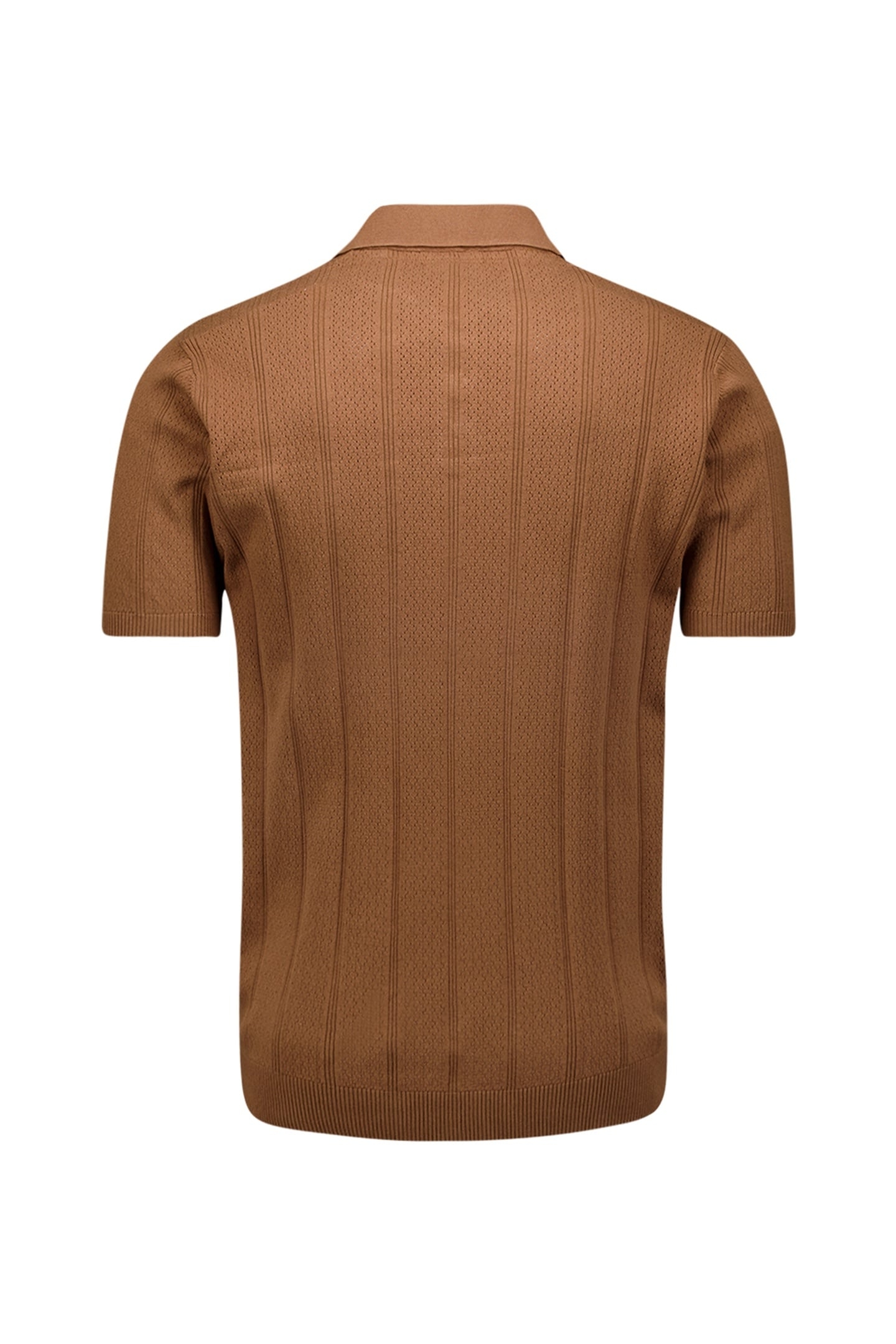 PULLOVER SHORT SLEEVE POLO BUTTON SOLID JACQUARD CAMEL 6