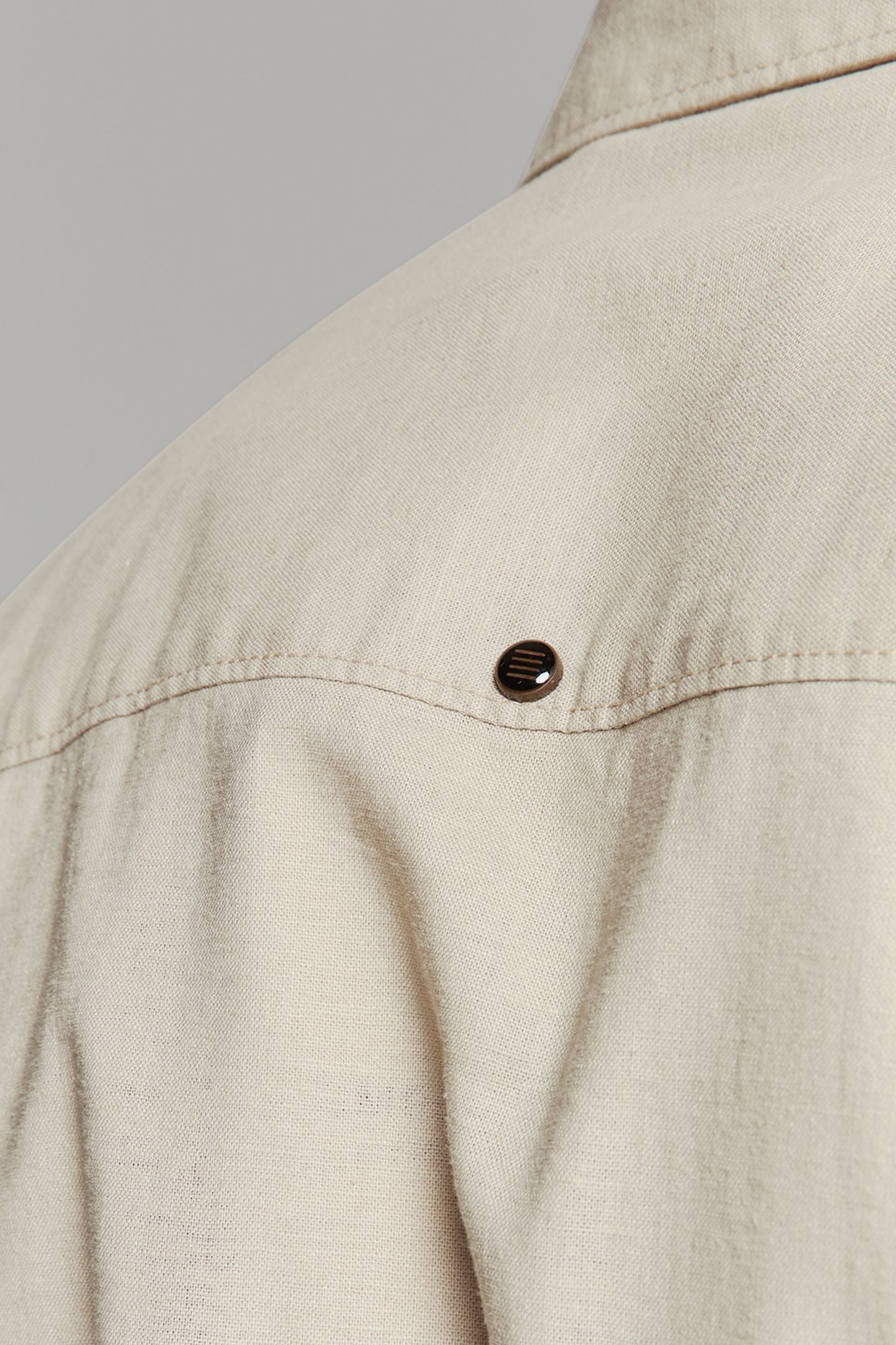 SHIRT SOLID WITH LINEN LIGHT DESERT 7