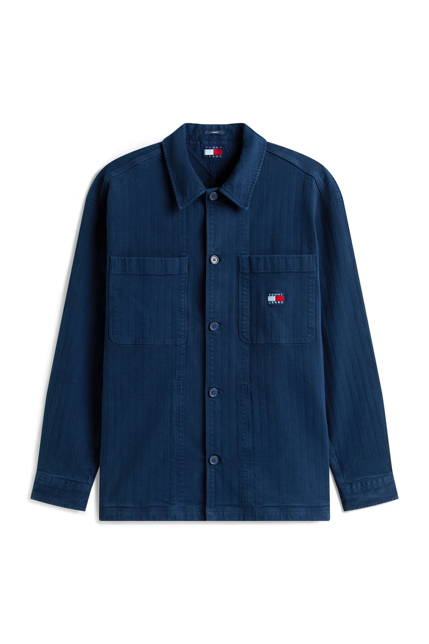 OVERSIZED FIT HERRINGBONE TWILL OVERSHIRT DARK NIGHT NAVY 2