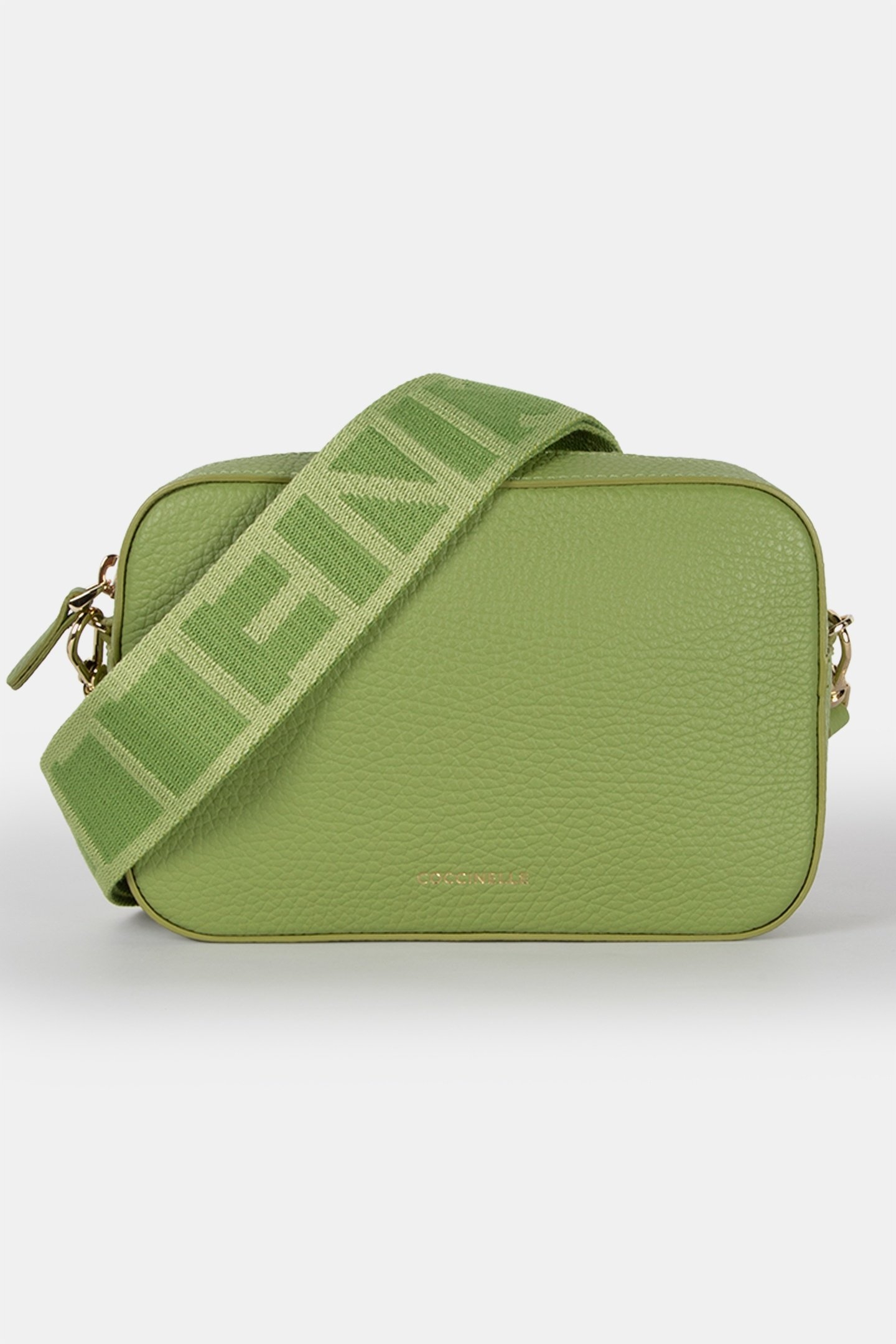 LEATHER CAMERA CROSS BODY BAG IN LIME GREEN 2