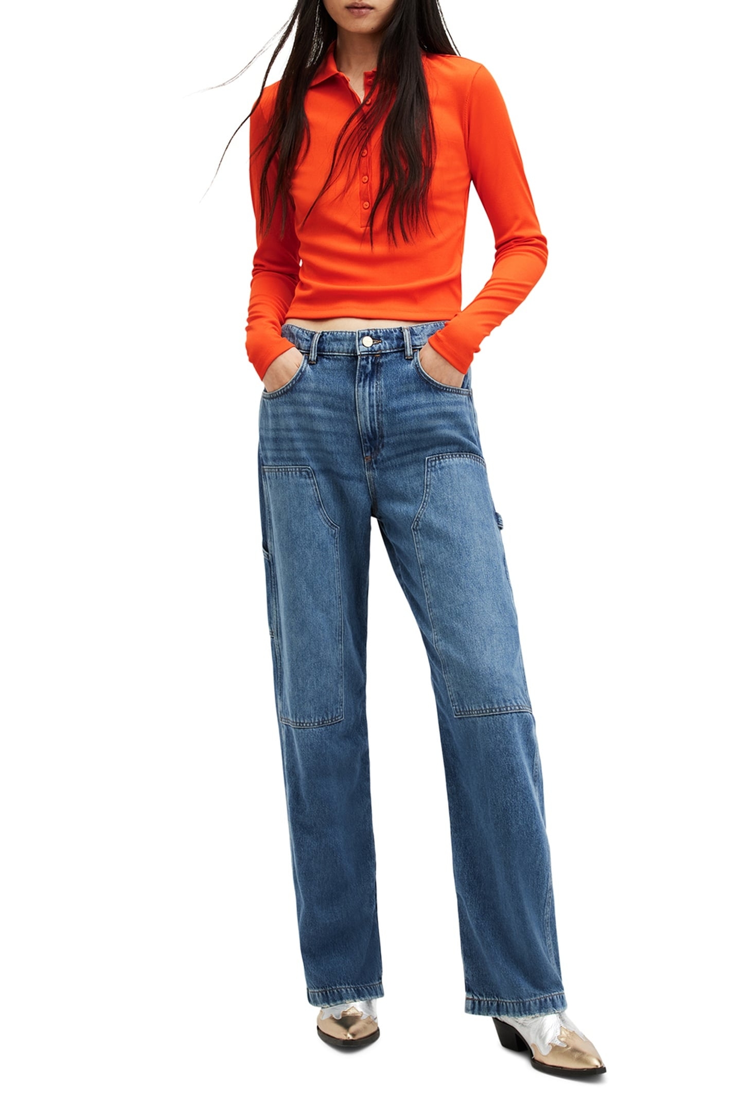 HALLIE LS POLO ZESTY ORANGE 3