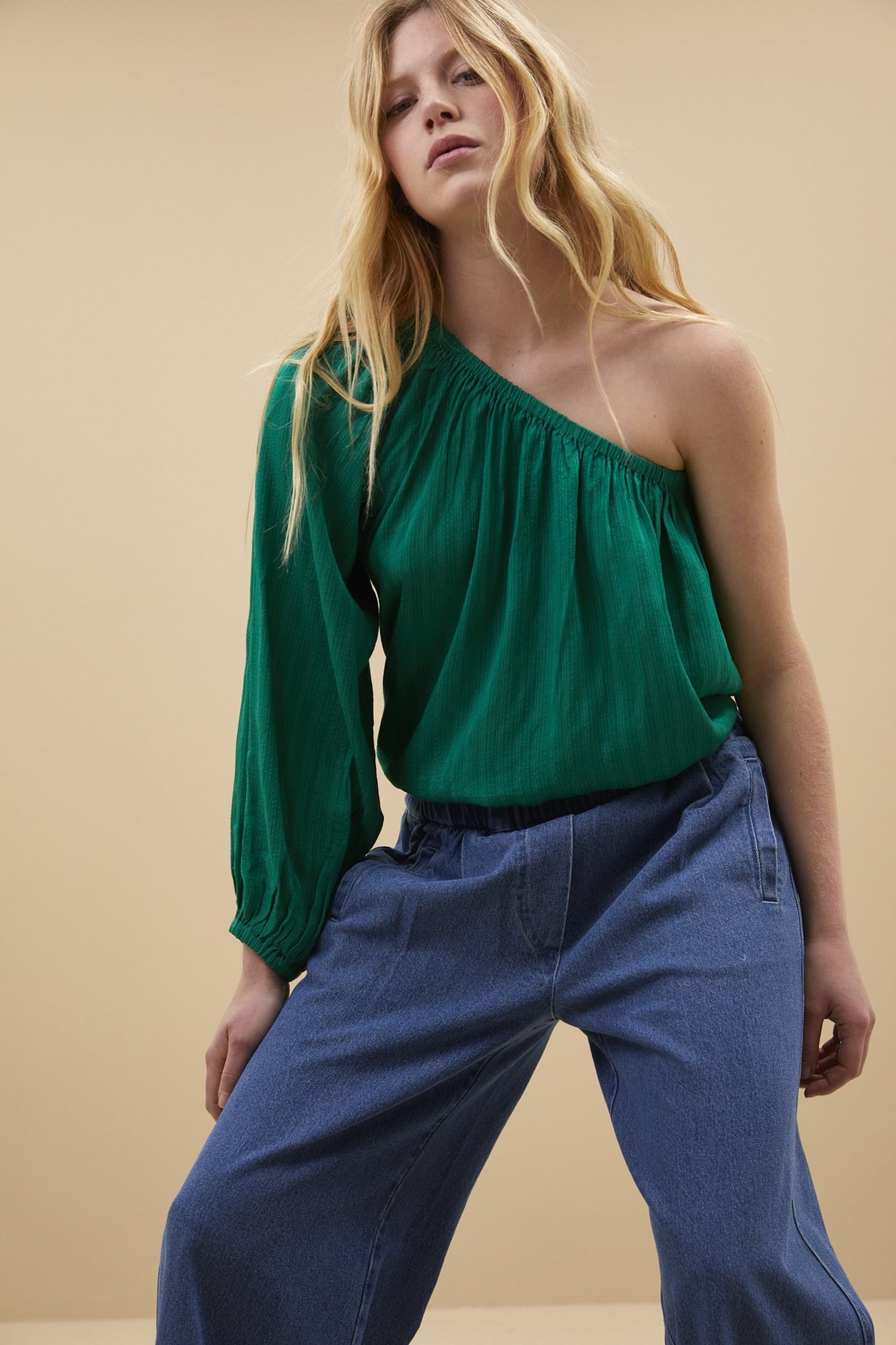 STELLA BLOUSE BRIGHT GREEN 1