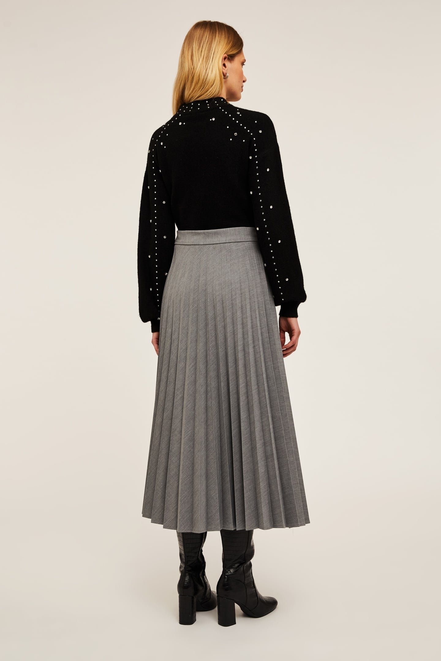 PLEATED MIDI SKIRT GREY 6