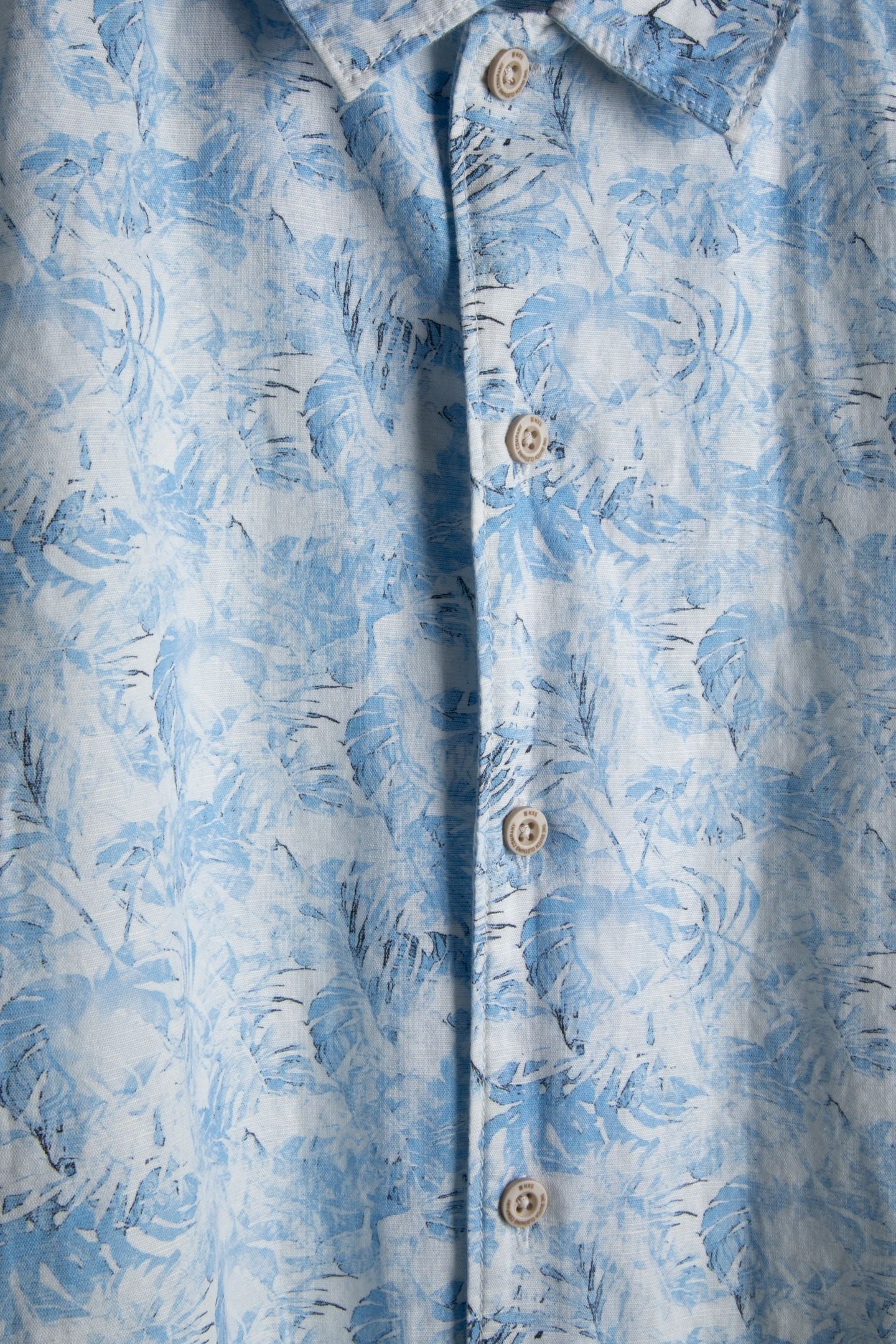 SHIRT SHORT SLEEVE ALLOVER PRINTED WITH LINEN BLUE 5