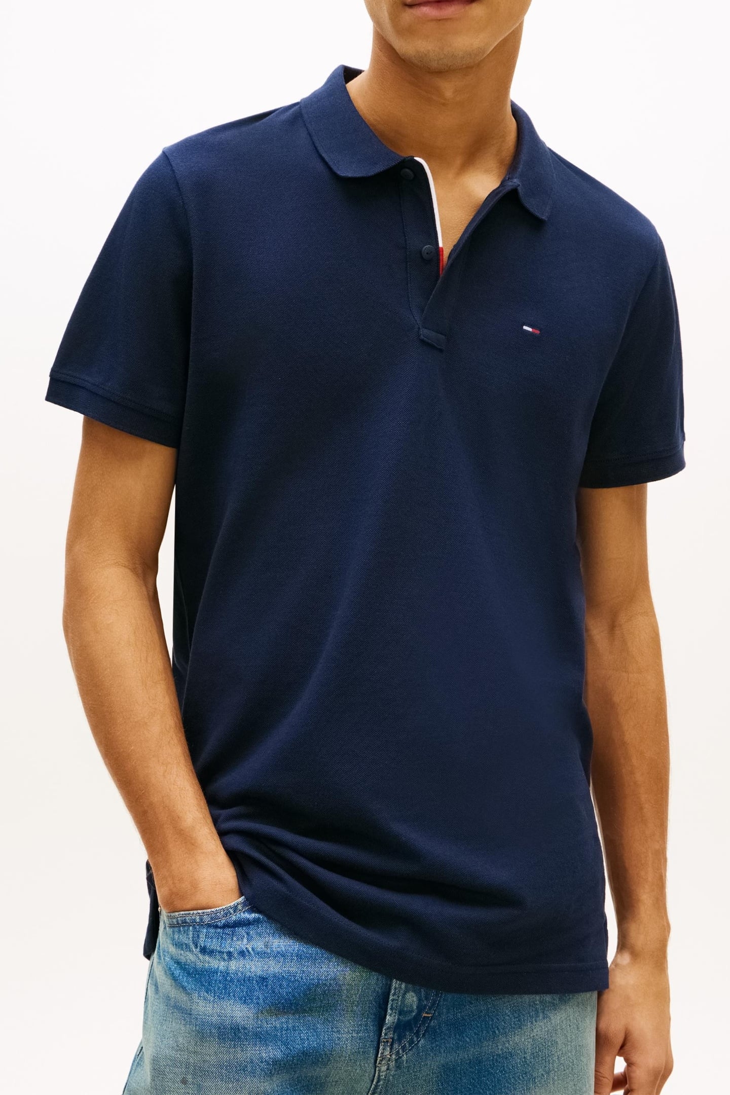 FLAG SLIM FIT PIQUE POLO SHIRT DARK NIGHT NAVY 3