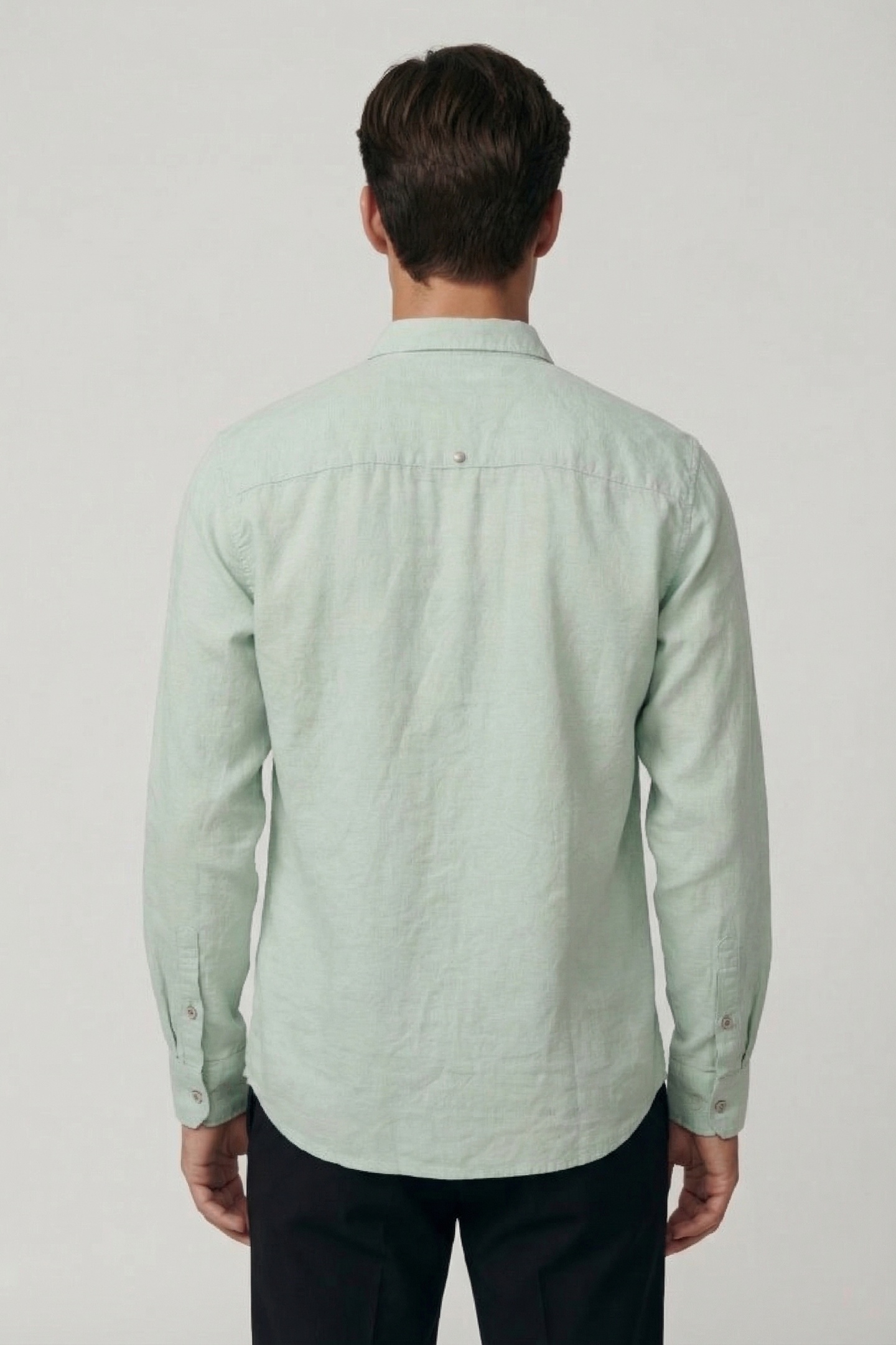 SHIRT SOLID WITH LINEN MINT 3