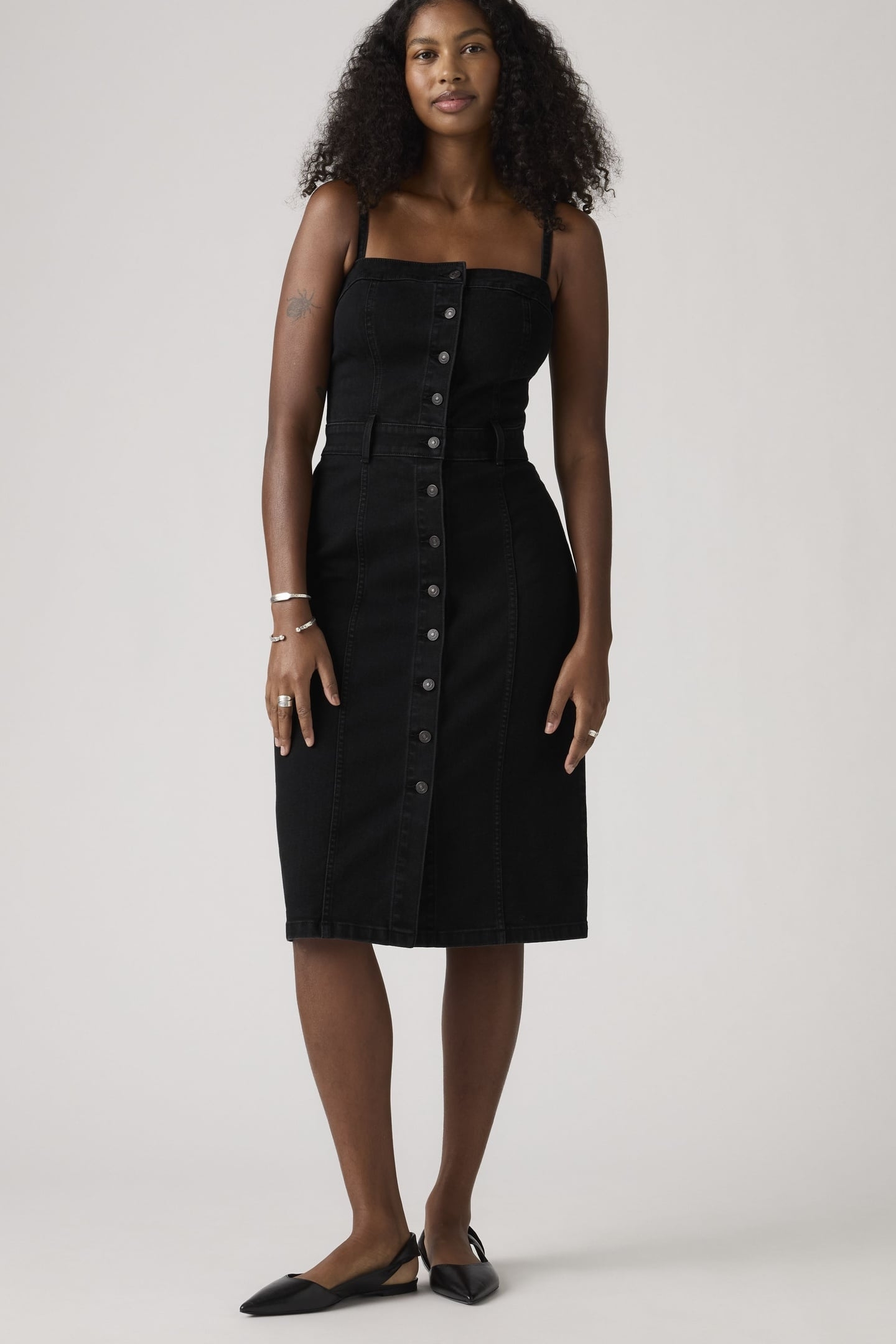 DENIM BUSTIER DRESS BLACK 2