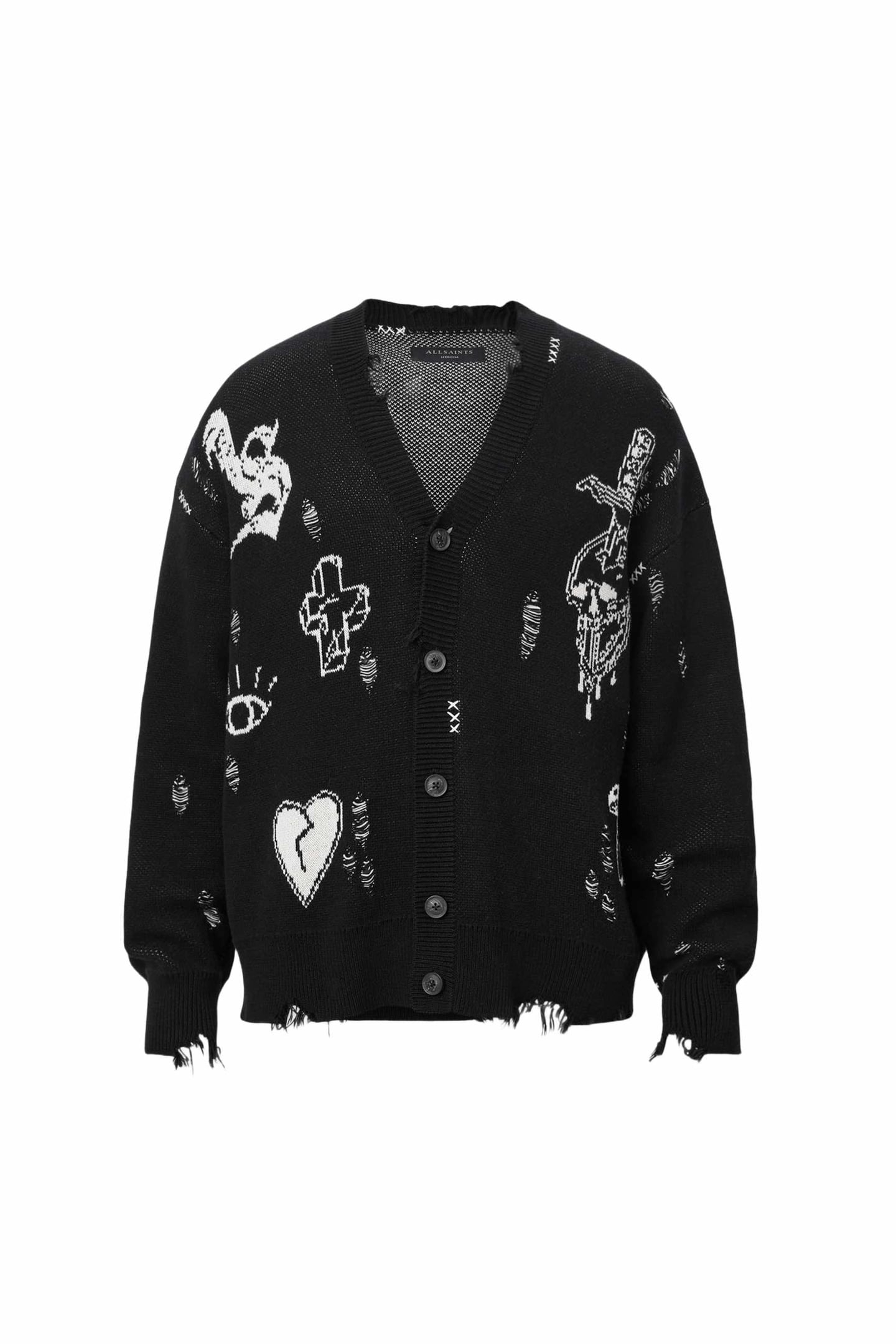 CALEDON CARDIGAN BLACK/CHALK WHITE 4