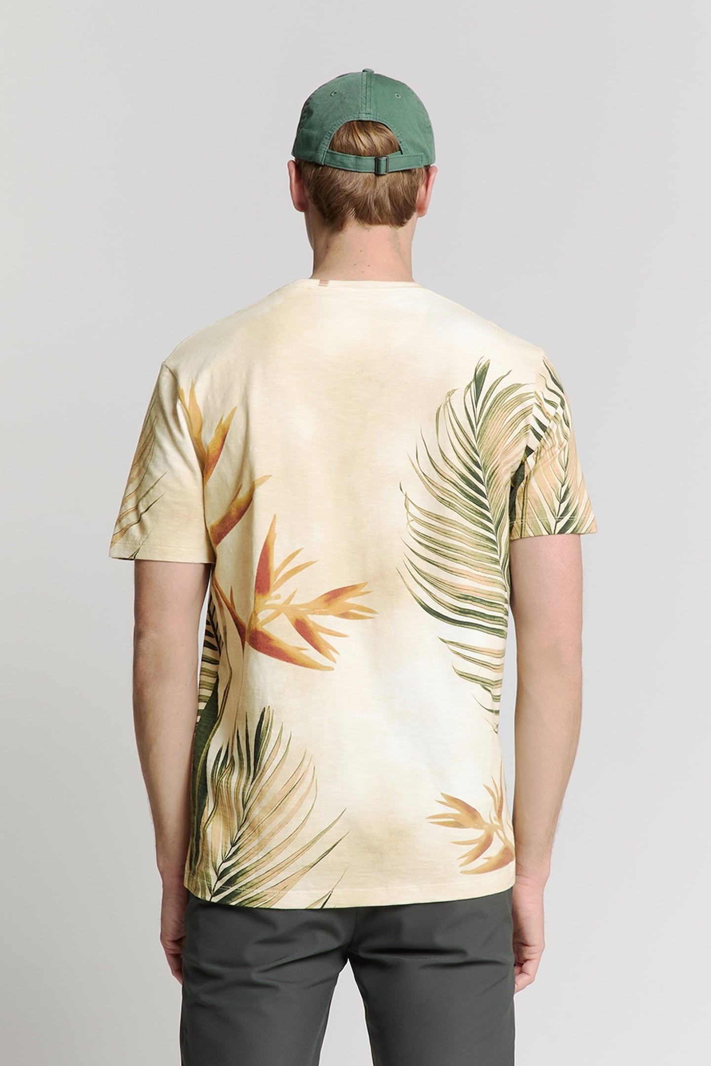 T-SHIRT CREWNECK ALLOVER PRINTED SLUB GARMENT DYED SAND 2