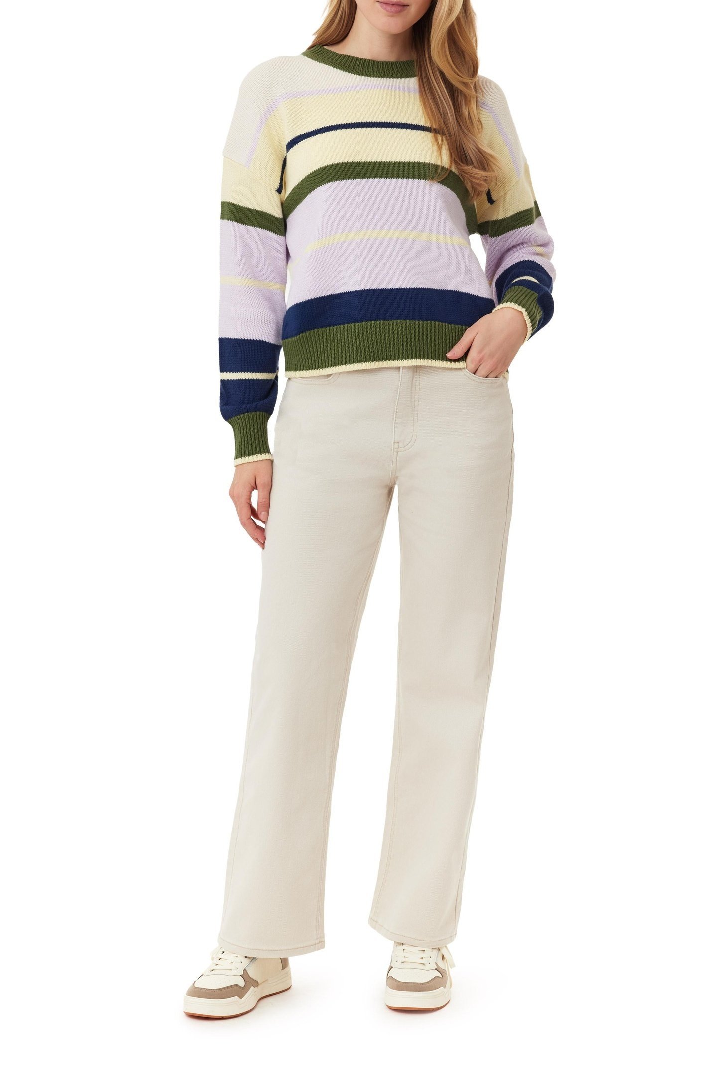 CREW NECK PULLOVER GARDEN GREEN MIX 1