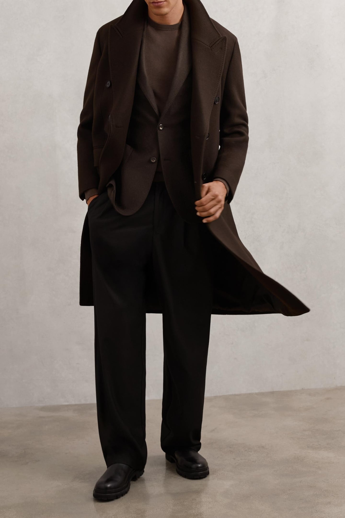 SB NOTCH FLANNEL BLAZER CHOCOLATE BROWN 2