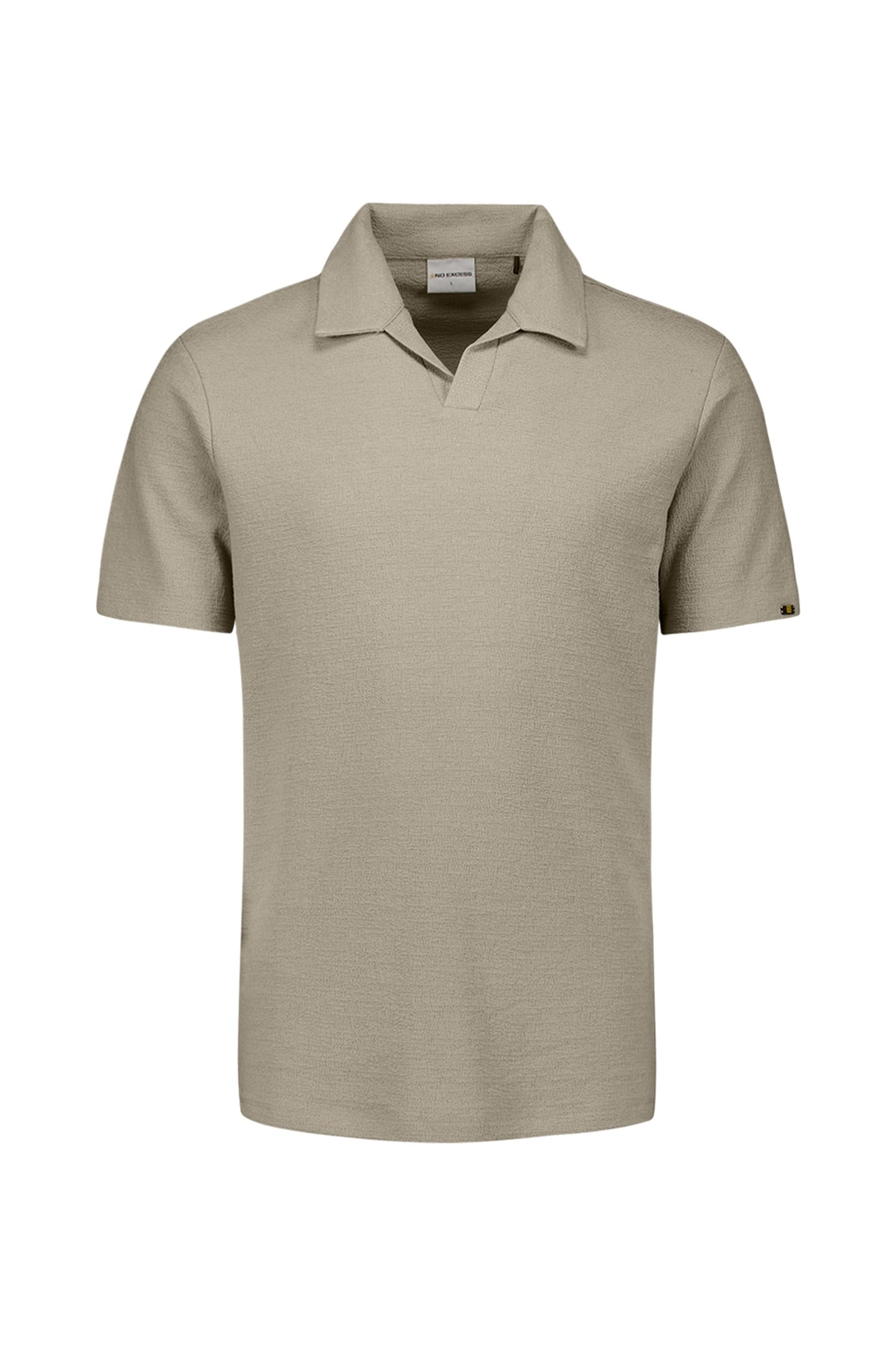 POLO V SOLID JACQUARD TAUPE 1