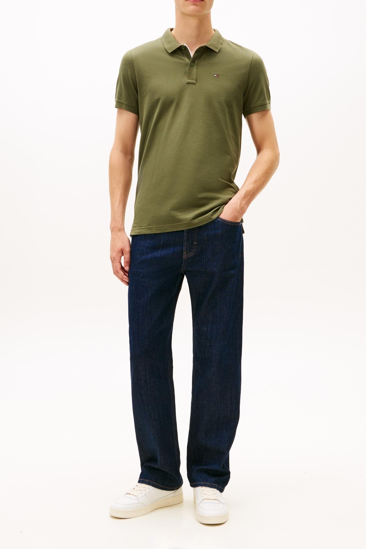 SLIM PLACKET POLO DARK GREENERY 1