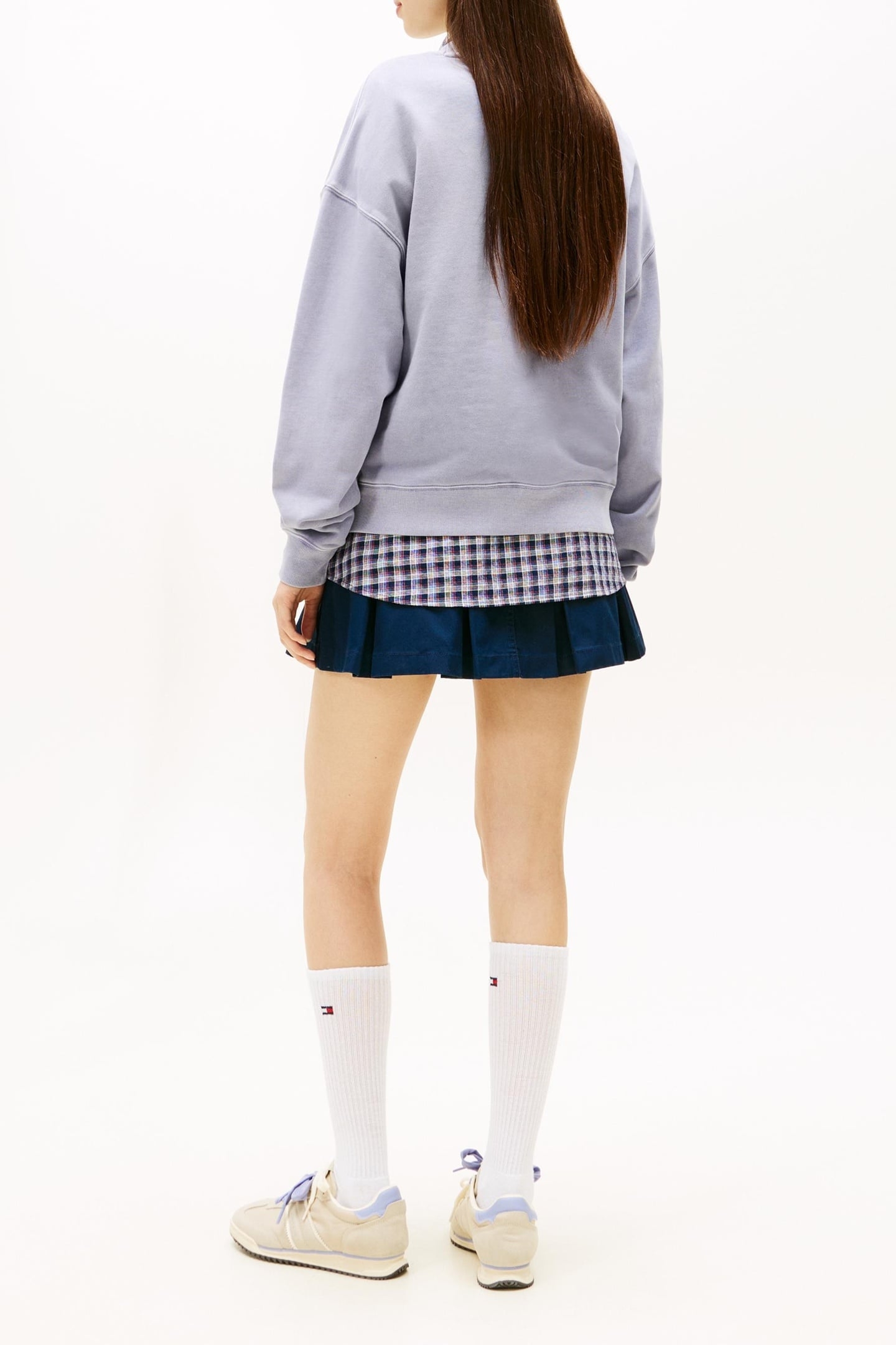 LOGO APPLIQUÉ WASHED BOXY SWEATSHIRT PERIWINKLE DUSK 2