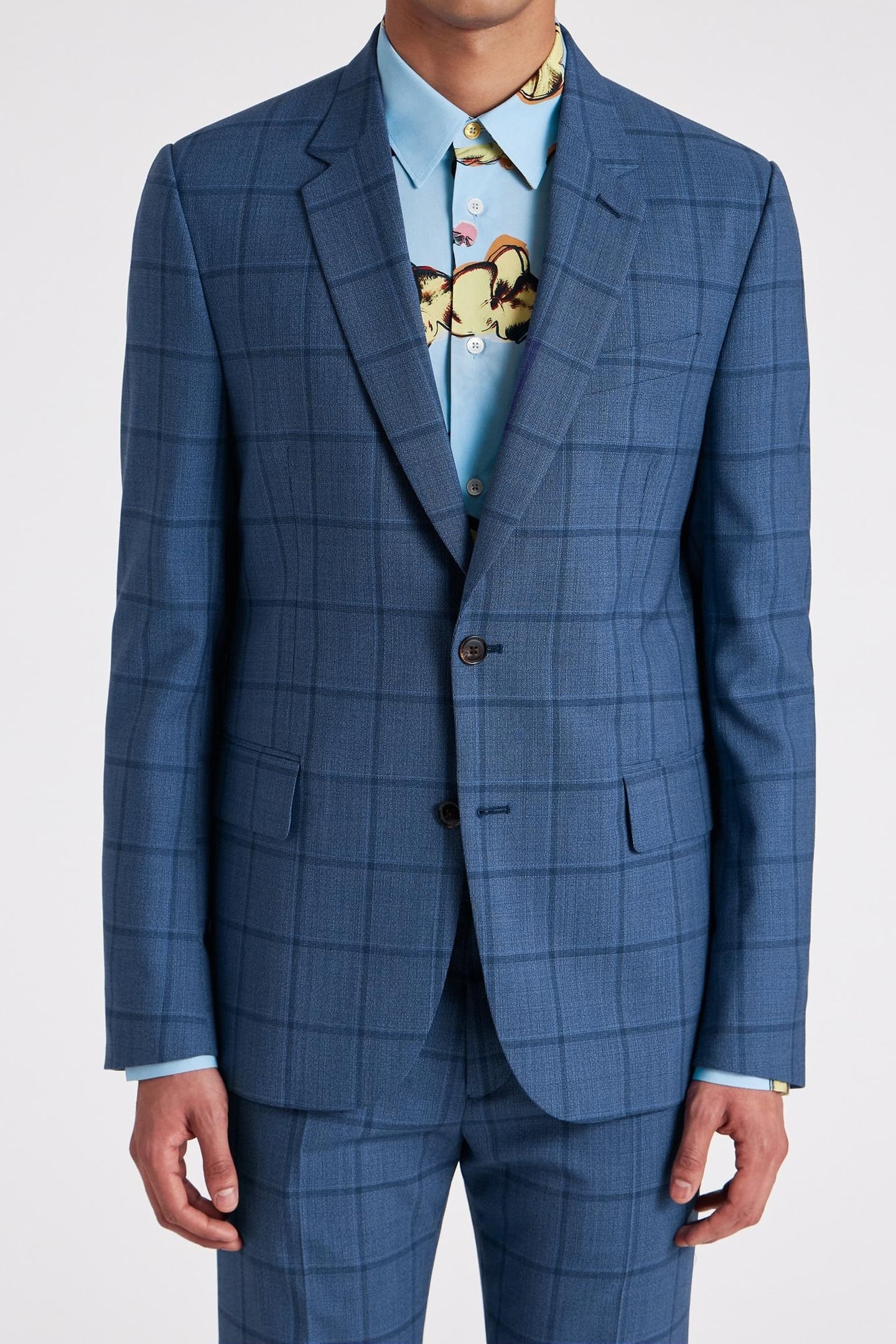 GENTS TAILORED FIT 2BTN JACKET PETROL BLUE 1