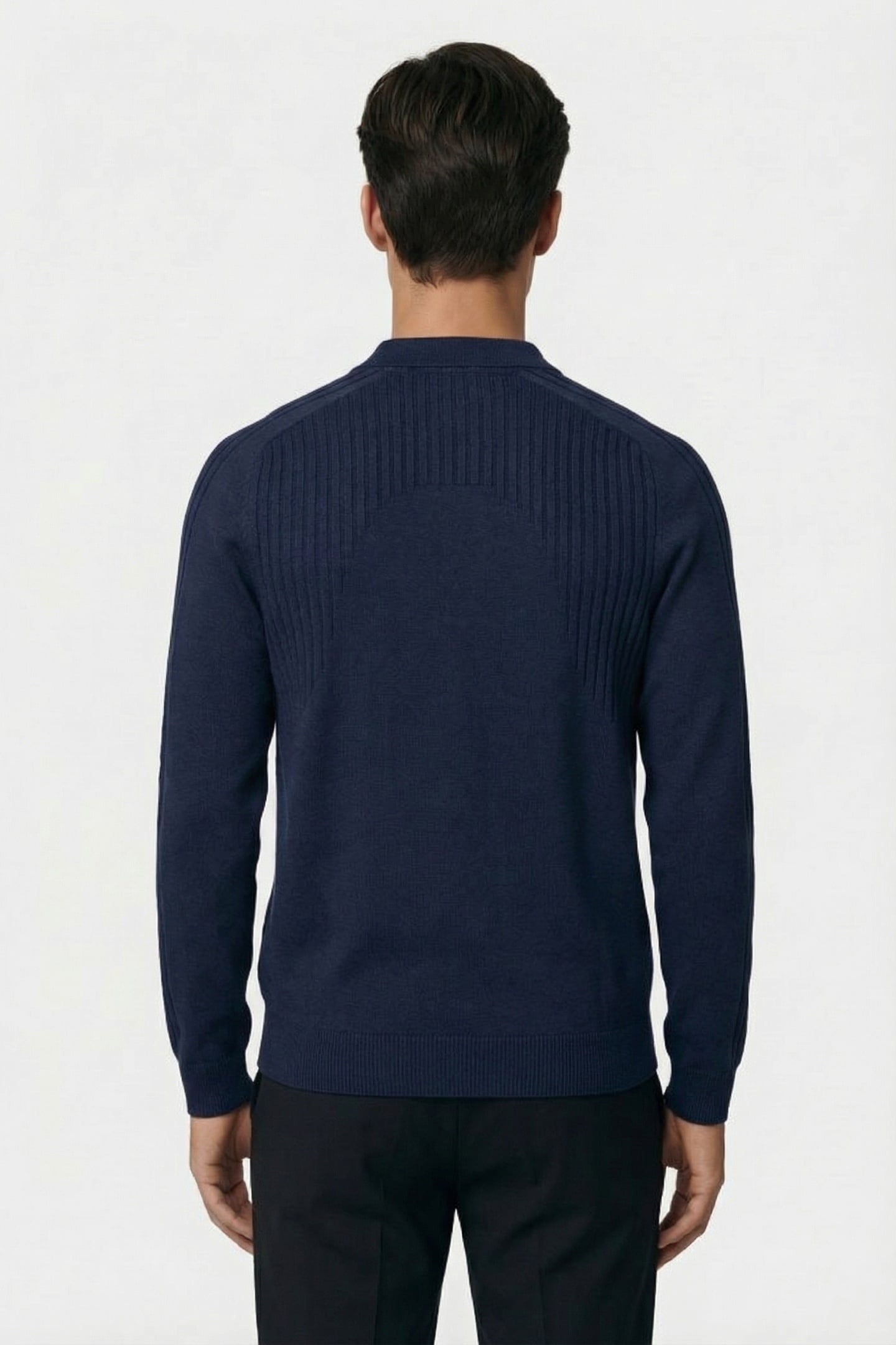 GOLF LONG SLEEVE KNITTED POLO RYDER BLUE 3