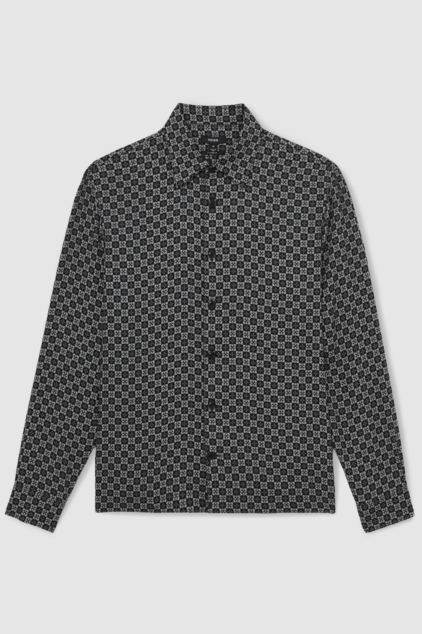 LS MEDALLION PRINTED SHIRT BLACK 4