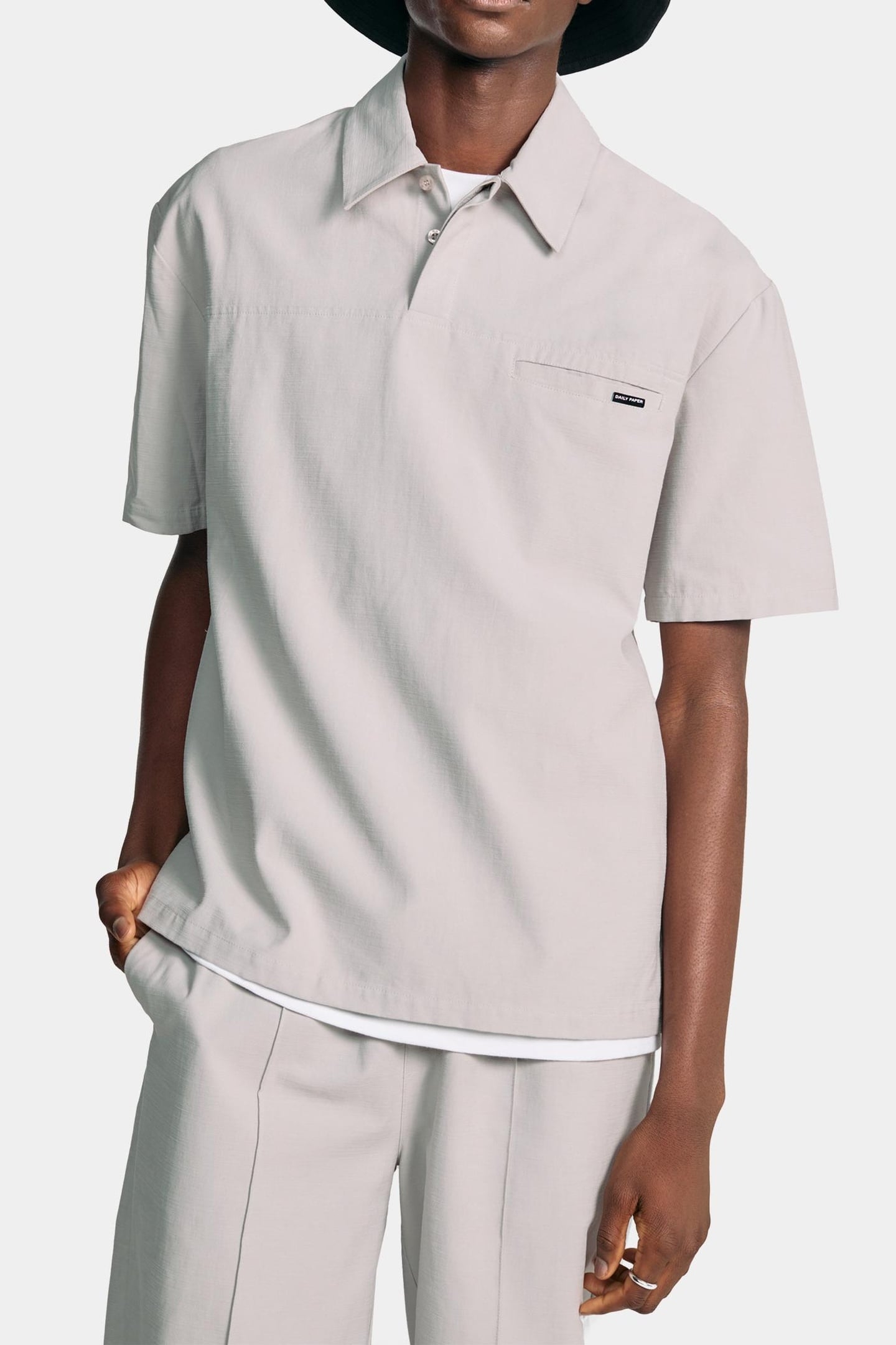 DEMBE RELAXED SHORT SLEEVE SHIRT SLEET GREY 2