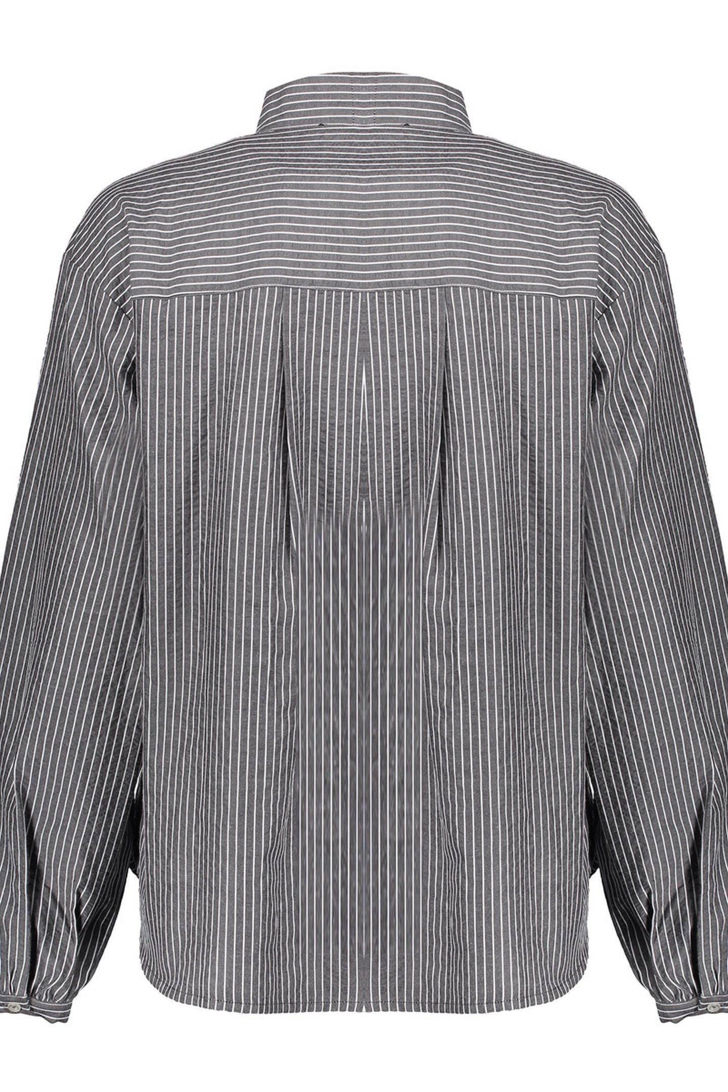 BLOUSE STRIPES WITH BOW GREY/WHITE 2