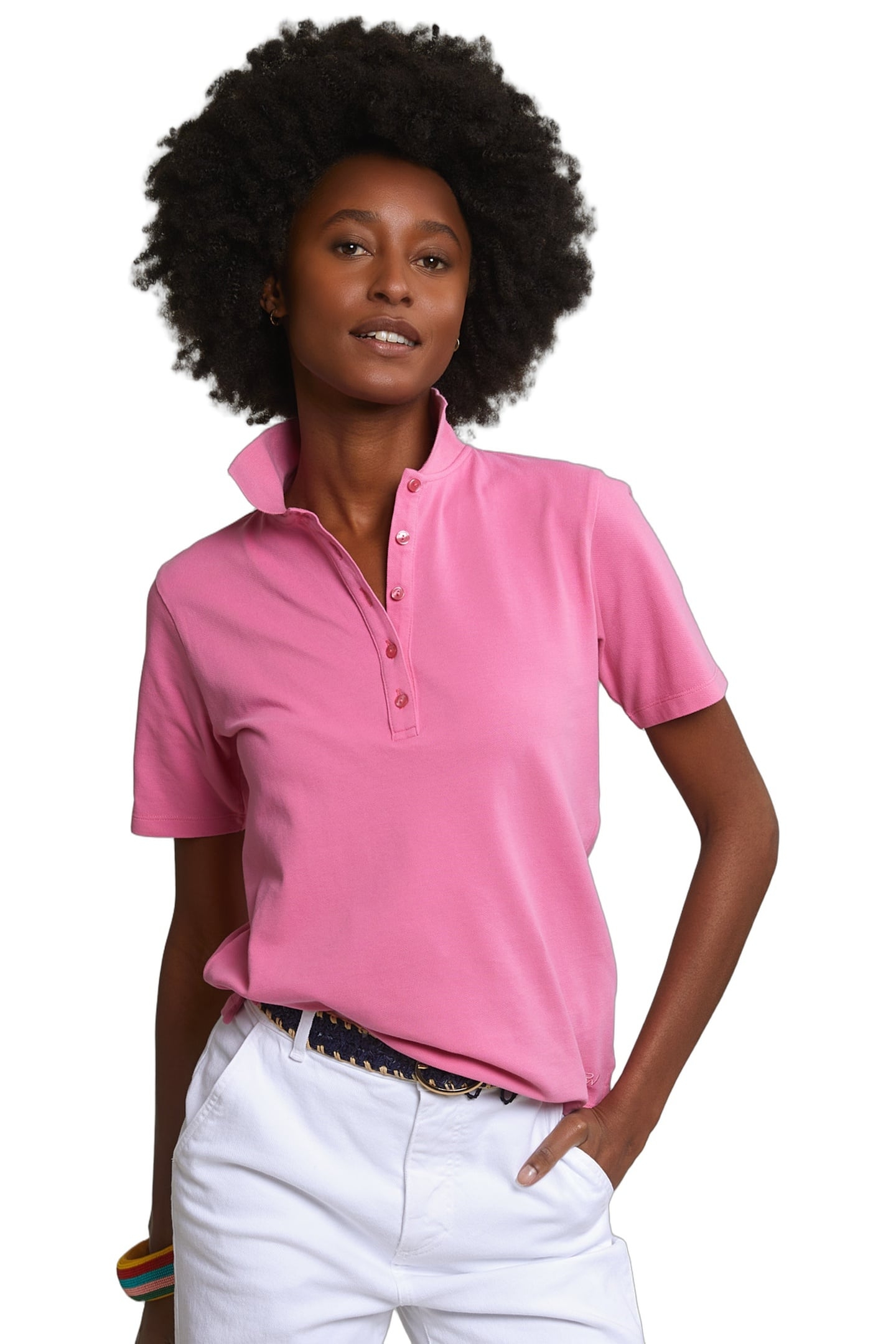 PINK BASIC CLASSIC POLO SHORT SLEEVES 1