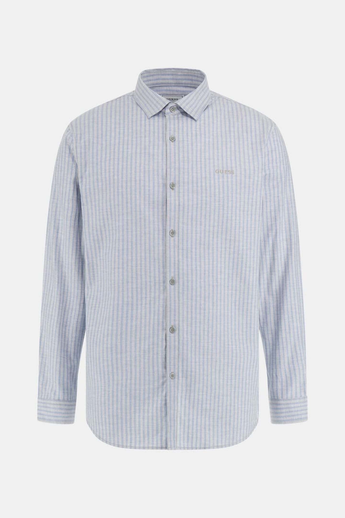 GUESS ECO LS COLLINS SHIRT GREEN MEDIUM IRR STR 3