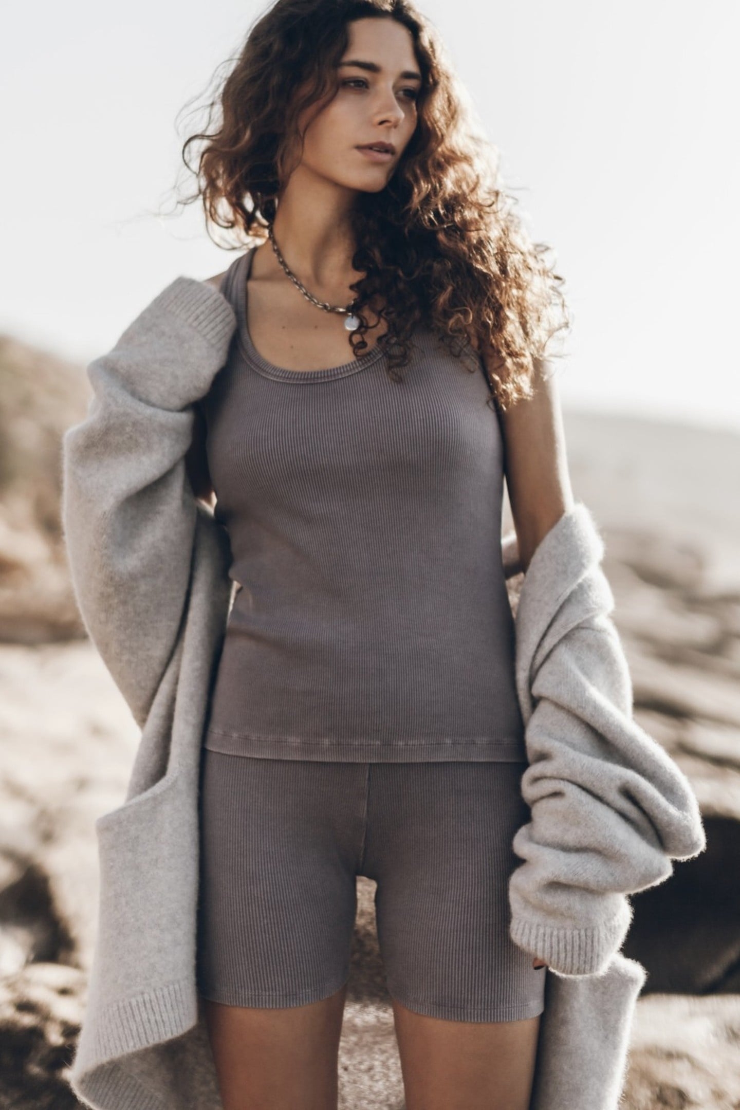 THE PURPLE RIBBED BIKER SHORTS PURPLE 2