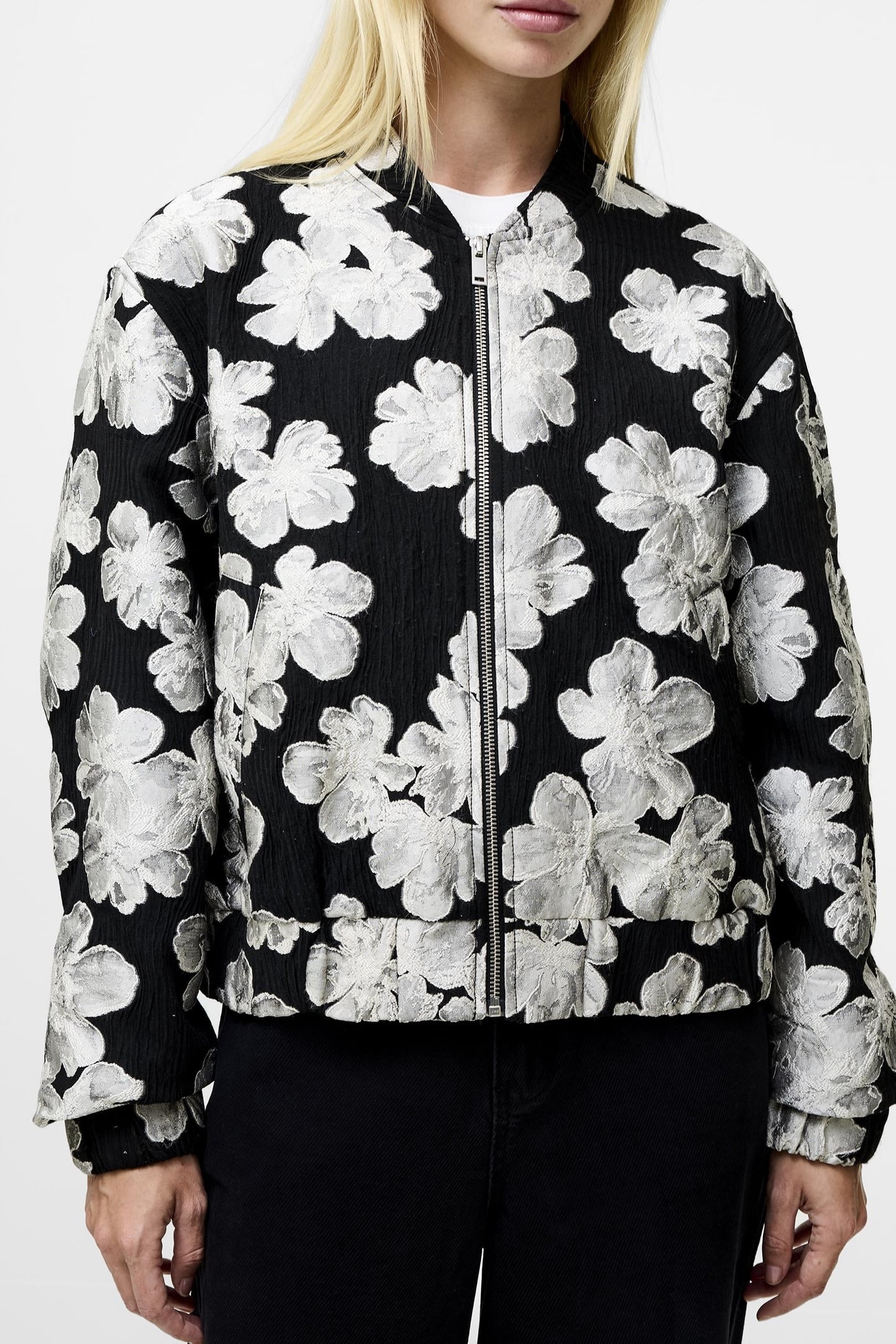 LORA POLY JACQUARD BOMBER PORCELAIN CREAM/BLAC 1