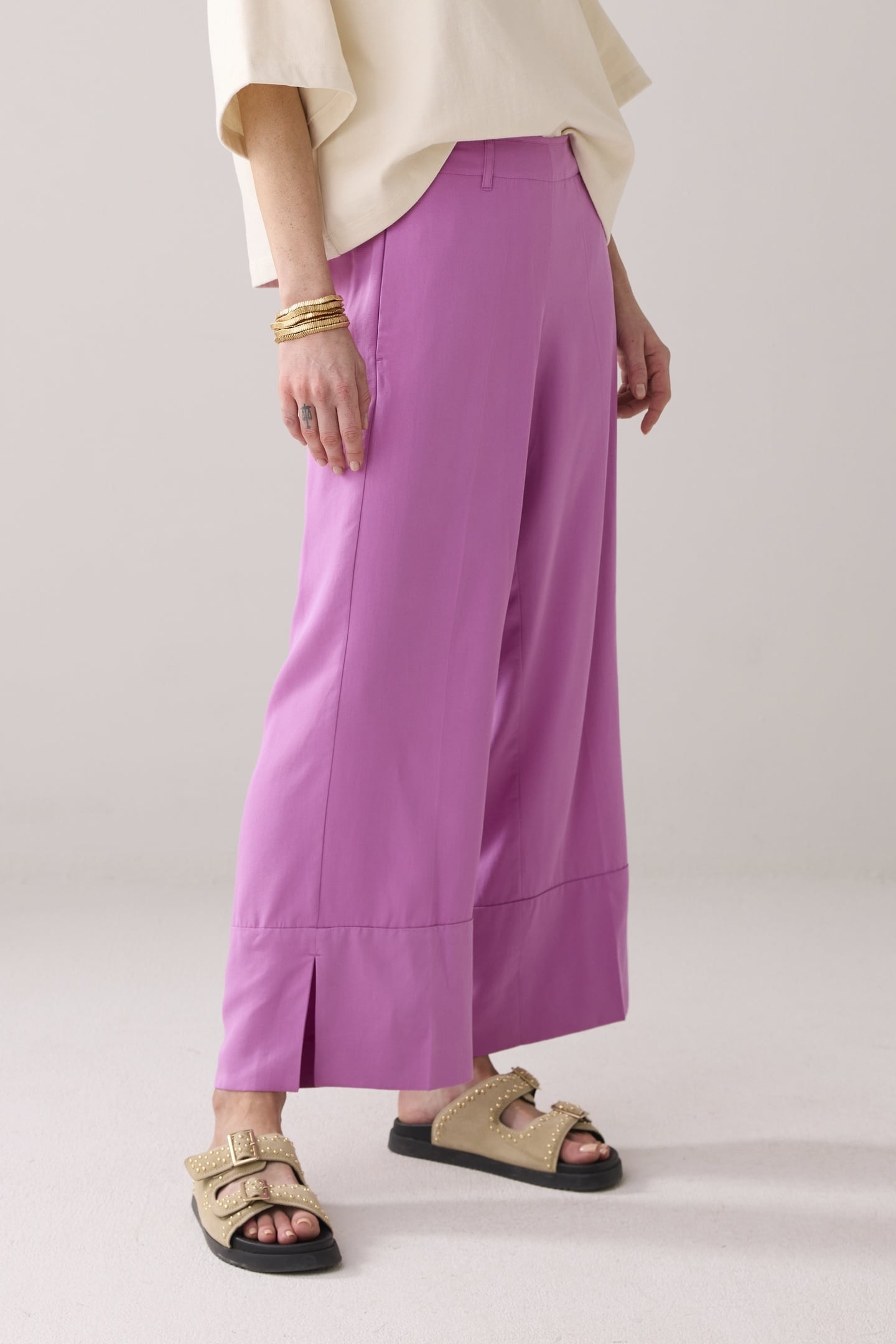TROUSERS TENCEL CYCLAAM 3