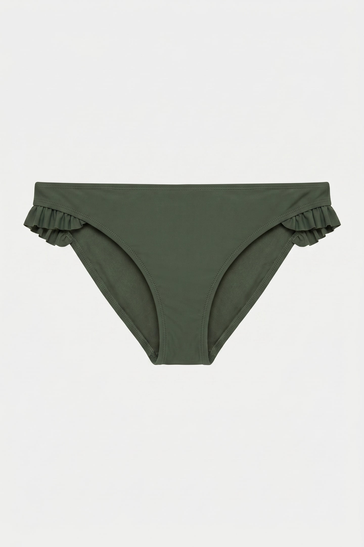 CLASSIC RUFFLE BIKINI BOTTOM OLIVE GREEN 2