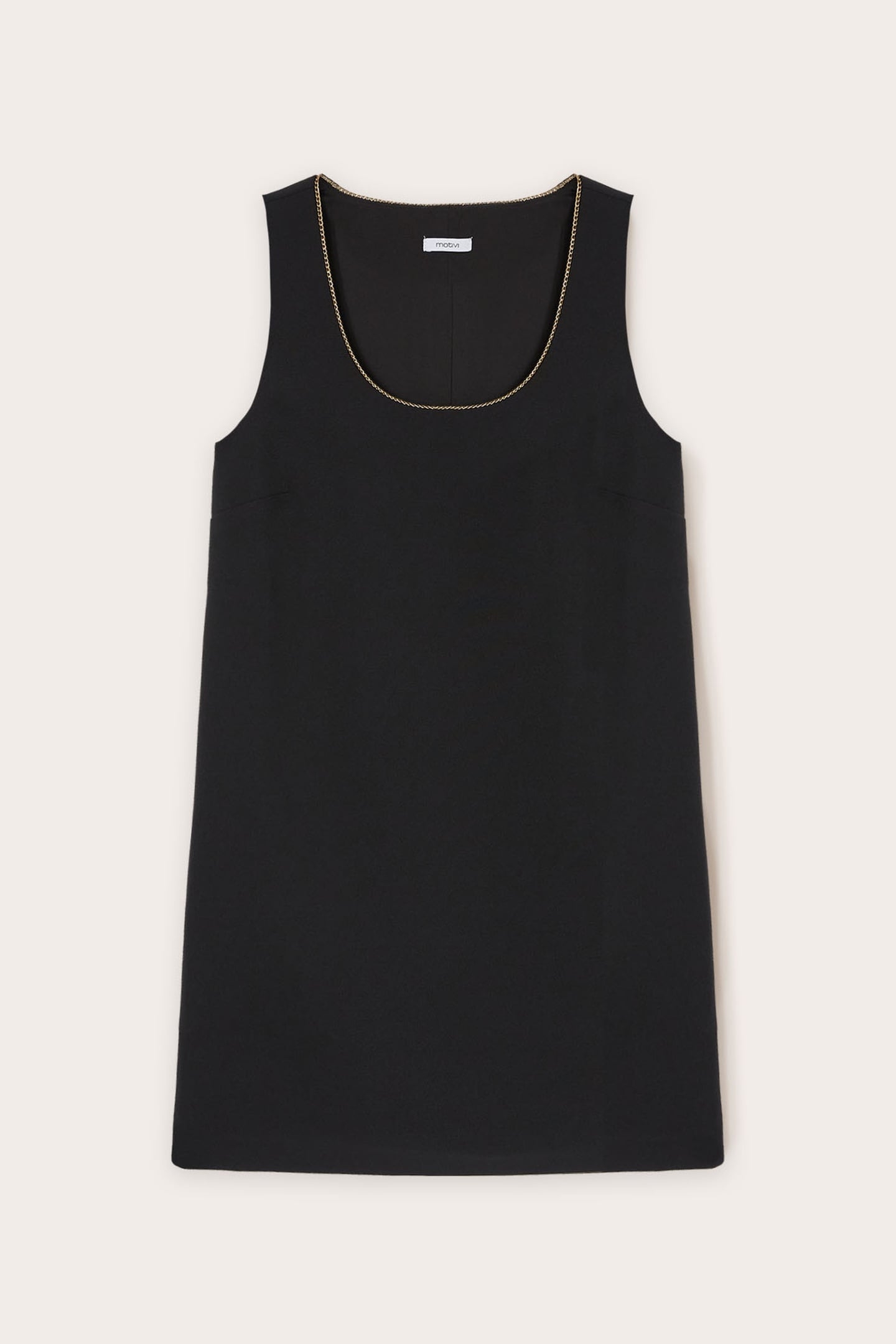 SHEATH DRESS WITH METAL CHAIN DETAIL BLACK 4