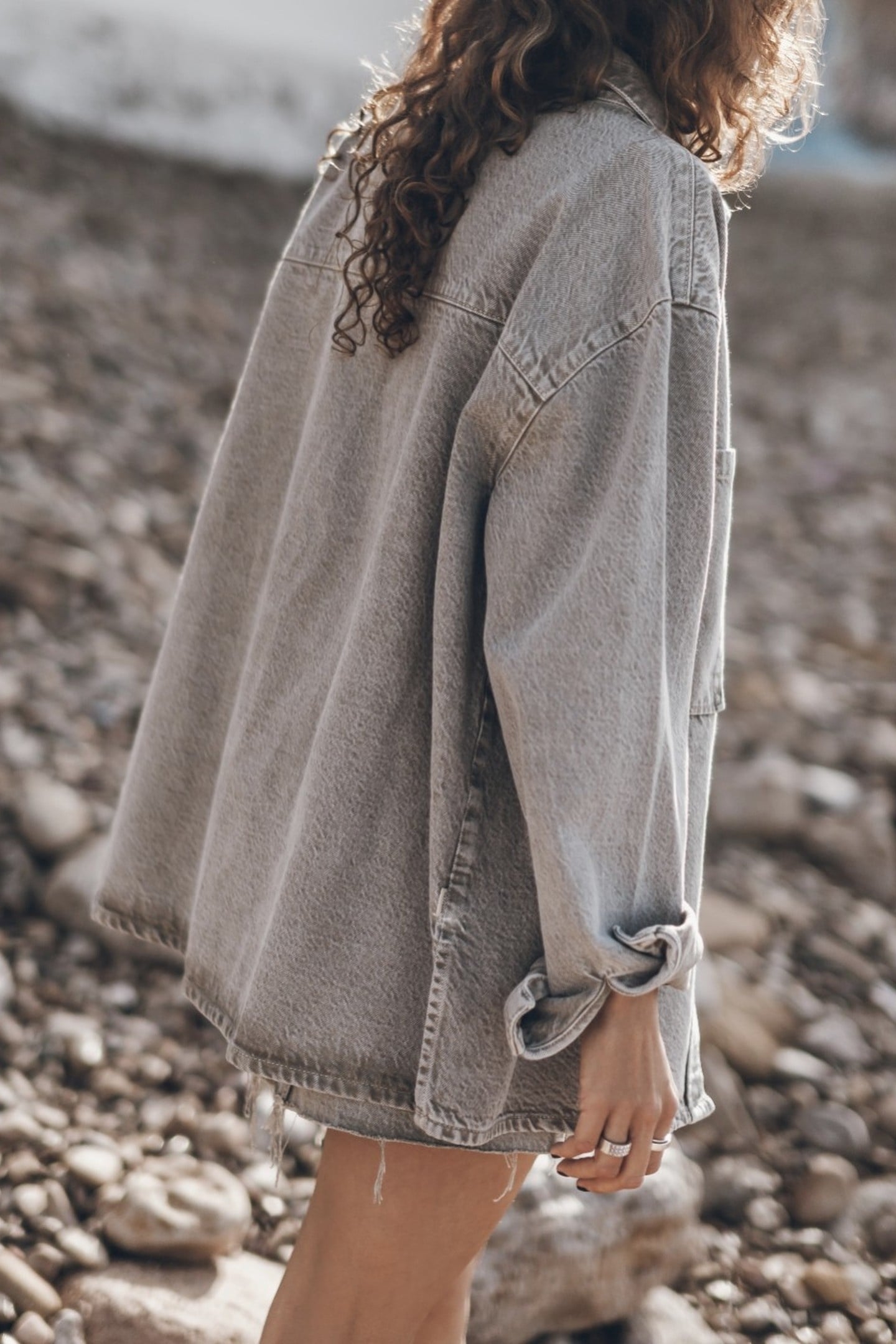 THE KHAKI FADED DENIM OVERSHIRT KHAKI 2