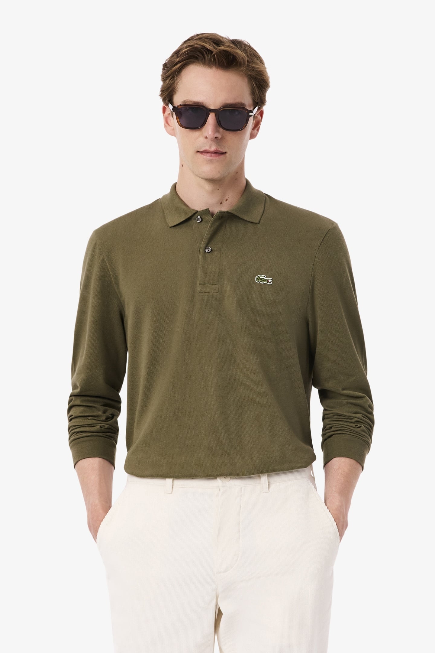 LONG SLEEVE POLO OLIVE 1